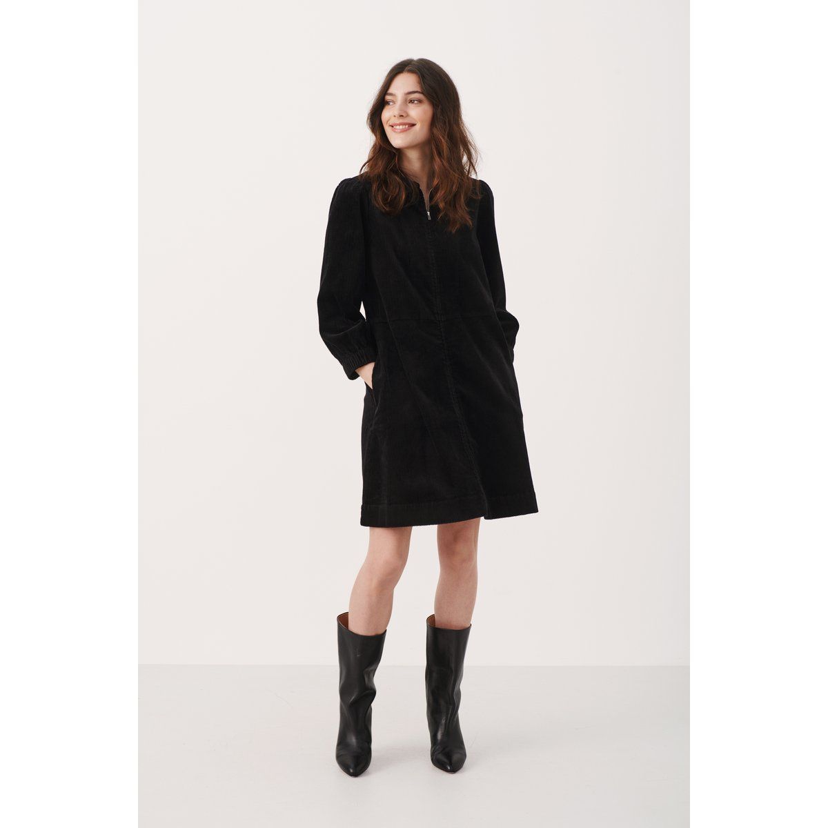 A-Linien-Minikleid aus Cord