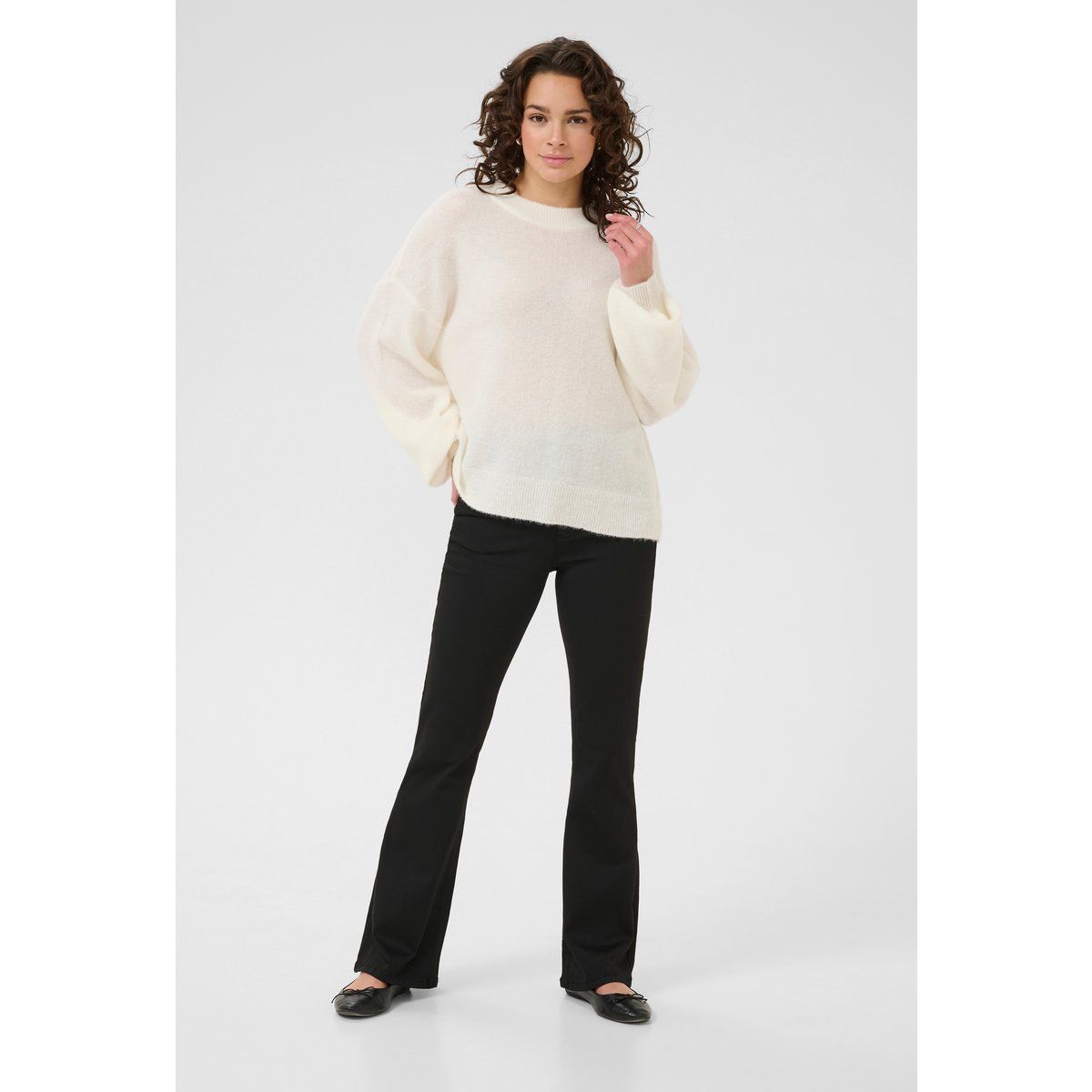 Oversize Strickpullover mit Ballonärmeln