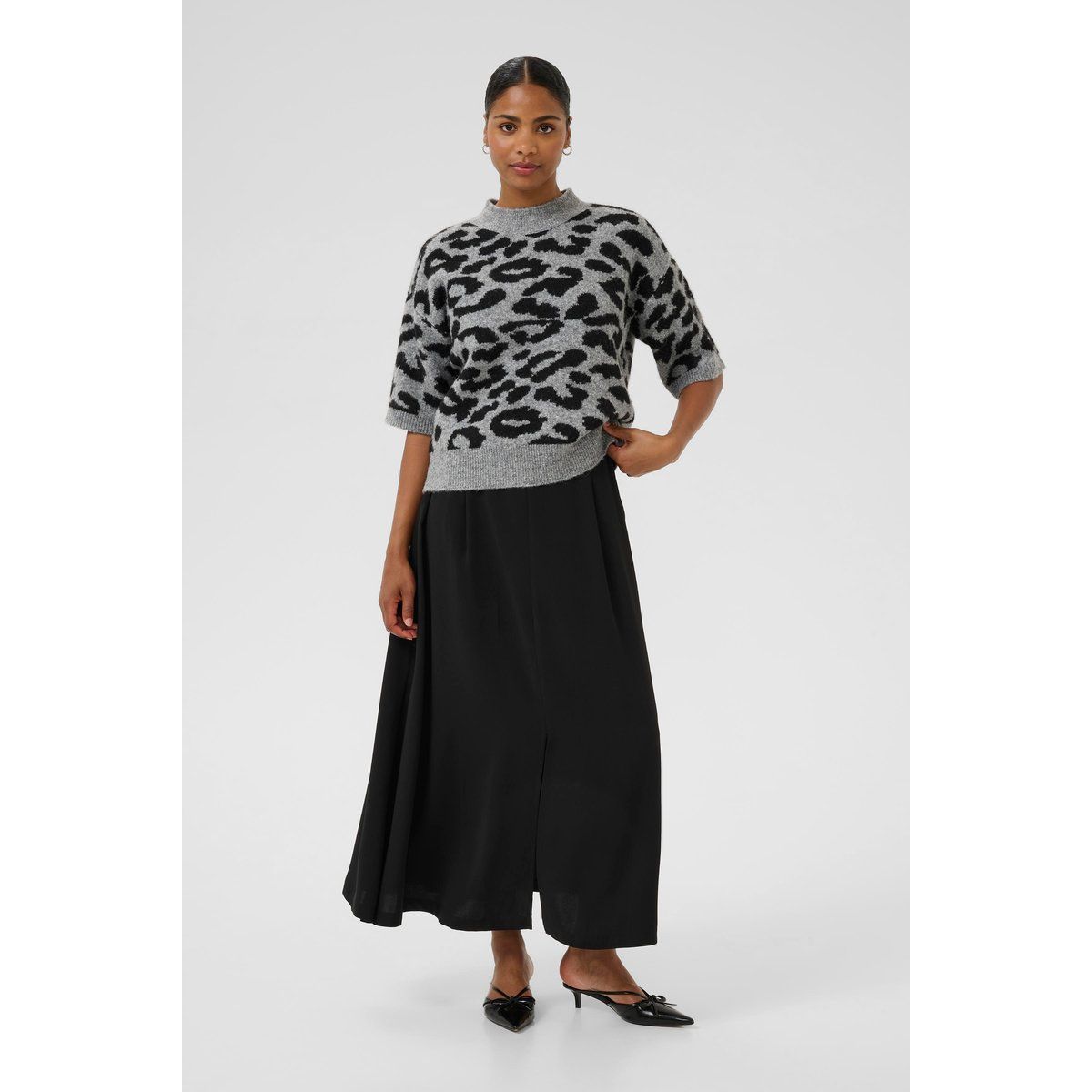 Strickpullover mit Leopardenmuster und Baggy-Passform