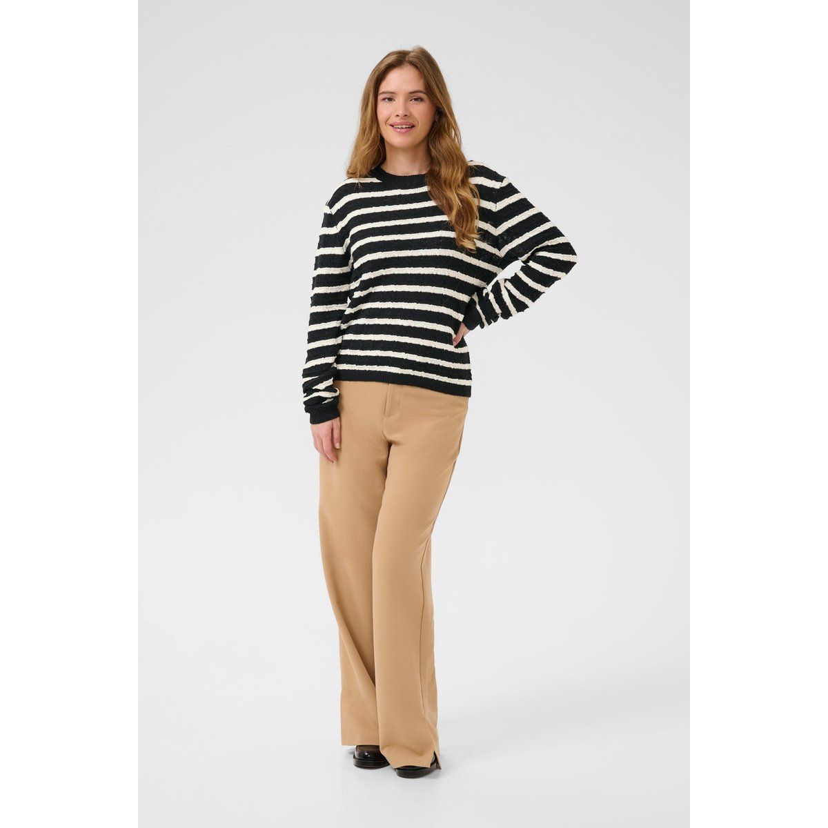 Strickpullover CUursula Casual fit black offwhite