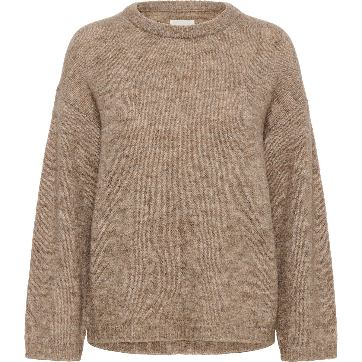 Oversize Strickpullover in Braun meliert
