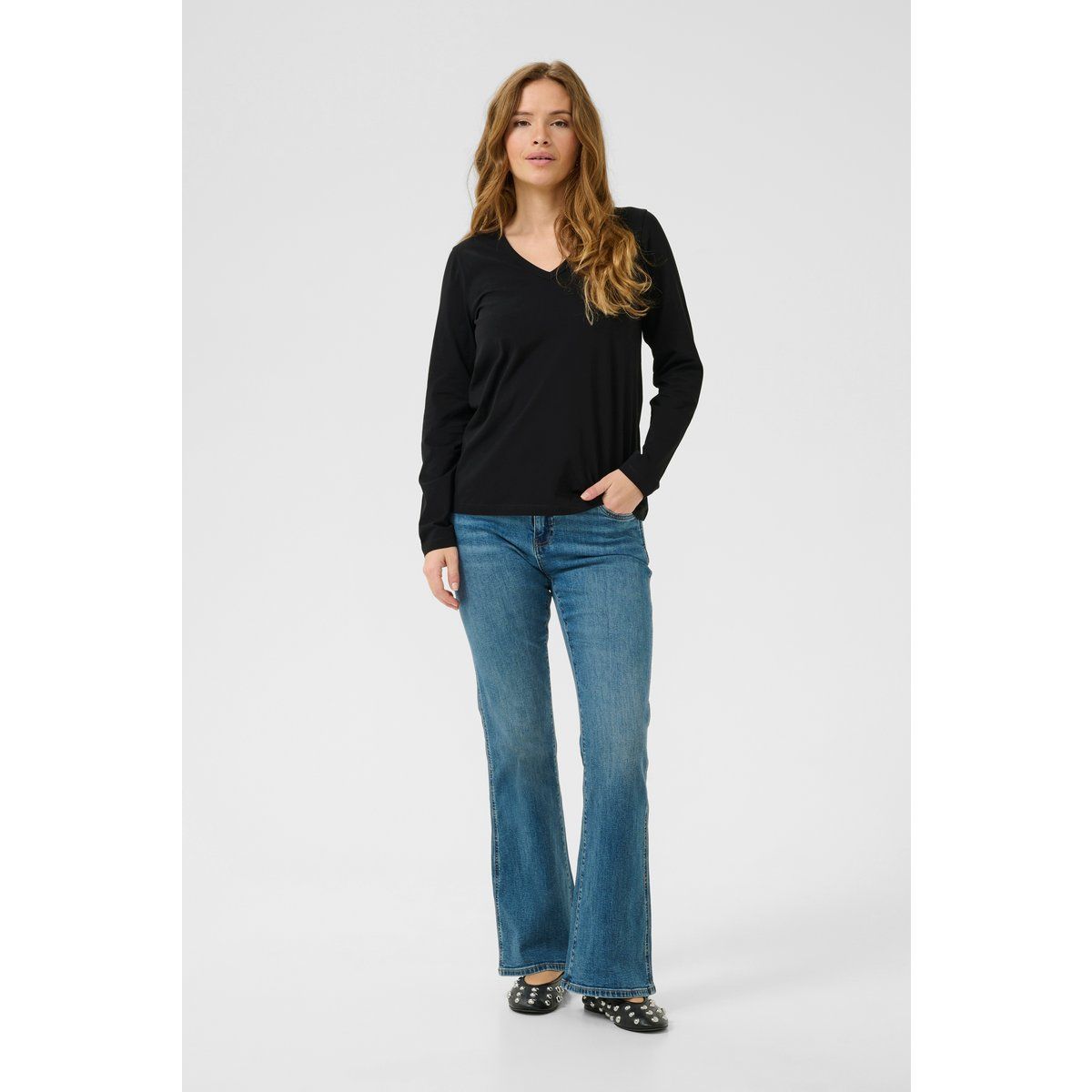 Klassisches Langarmshirt mit lockerer Passform