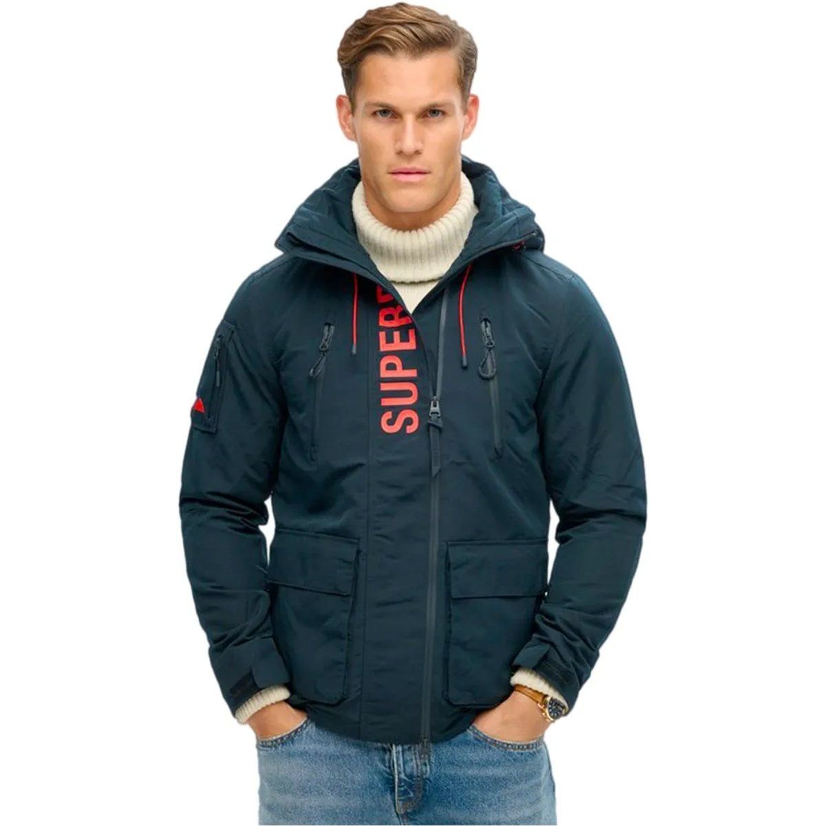 Funktionale Windjacke mit Kapuze