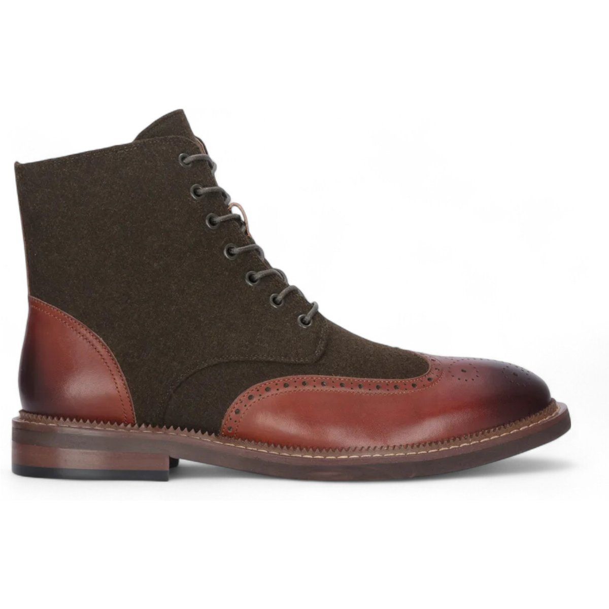 Herren Brogue Leder Stiefeletten