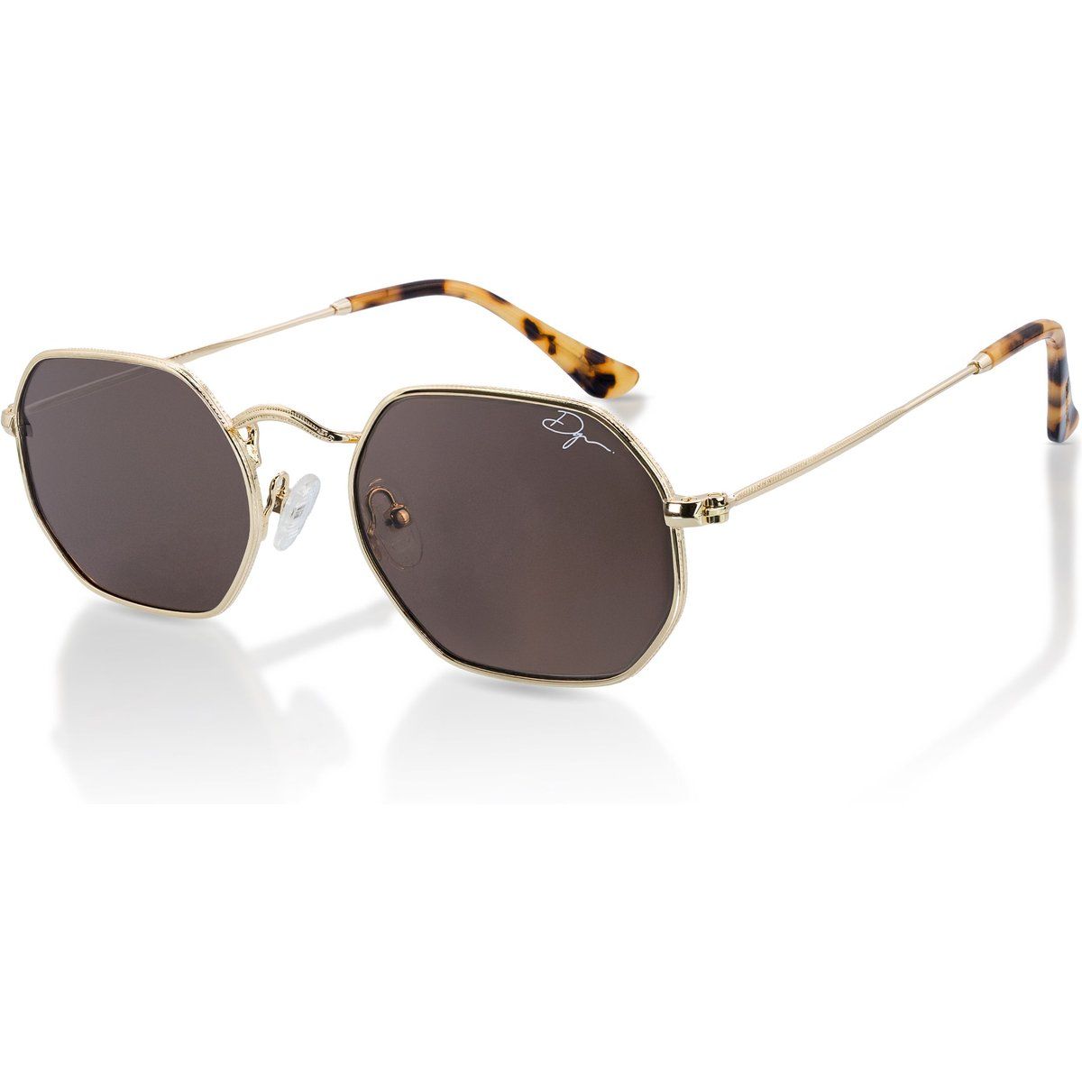 Retro-Oktagon-Sonnenbrille mit Schildpattakzenten