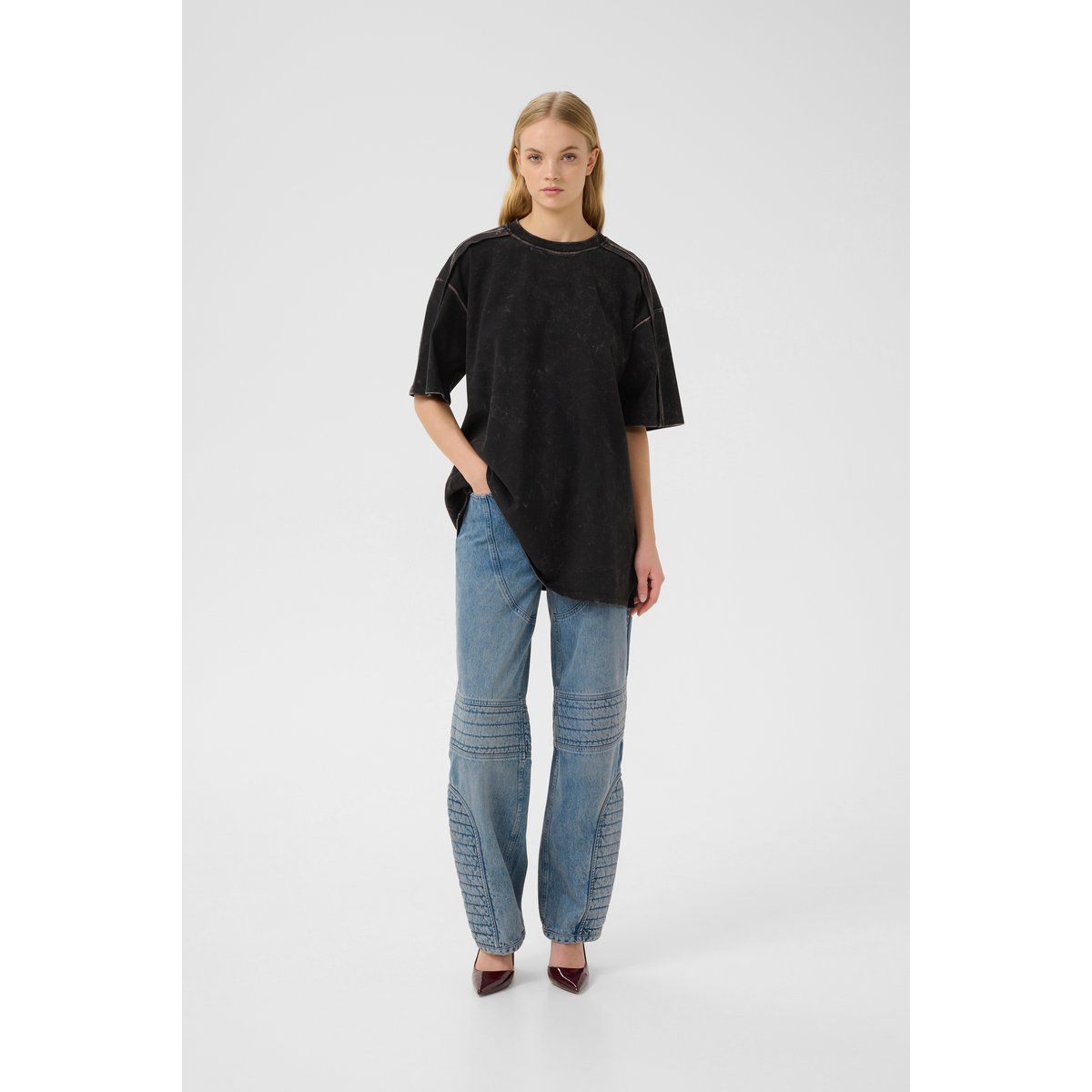 T-shirt GZneia Oversize fit black brown