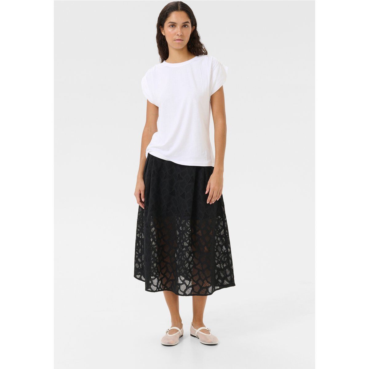 Feminines Kurzarm Basic T-Shirt
