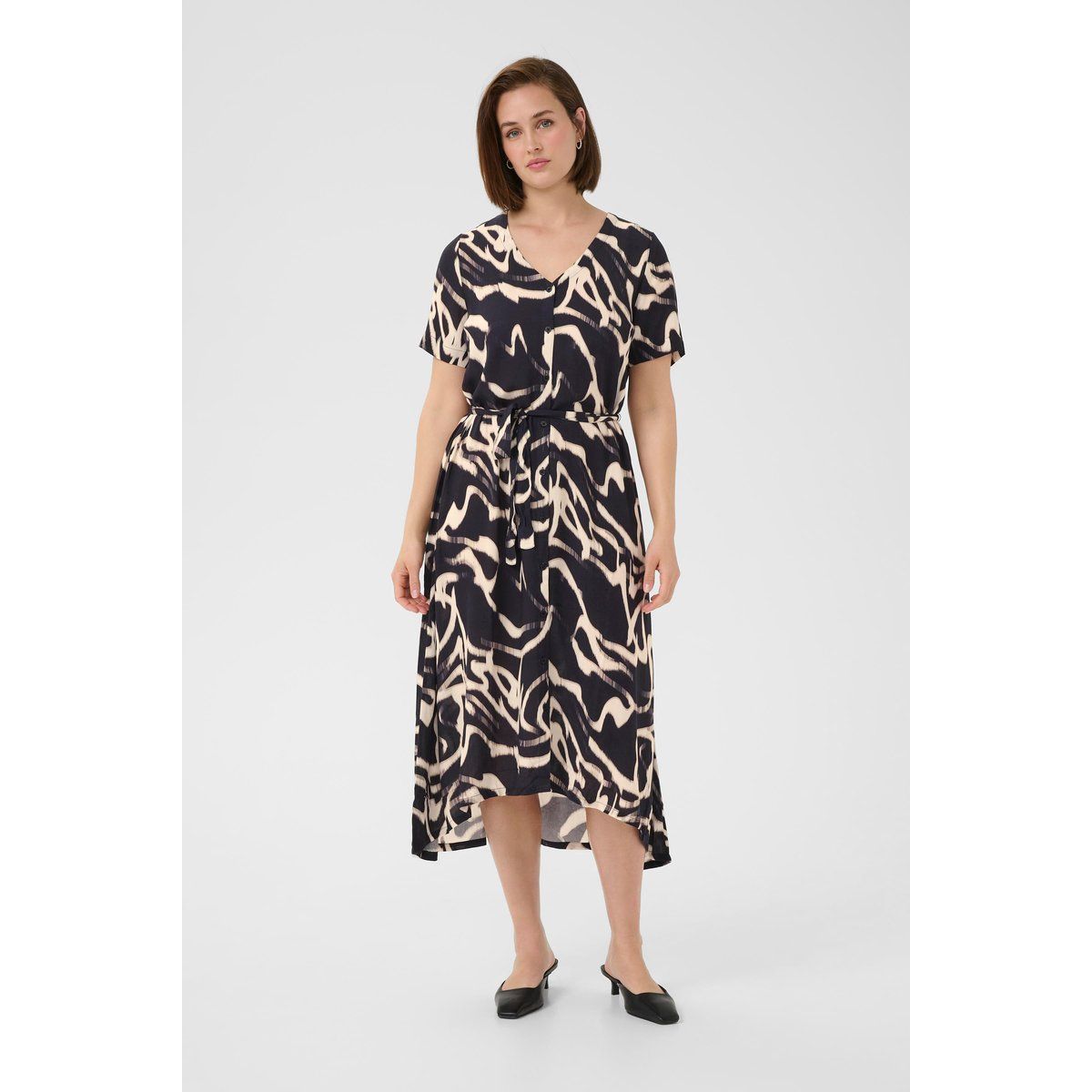 Kleid KAbeathe A-shape black offwhite