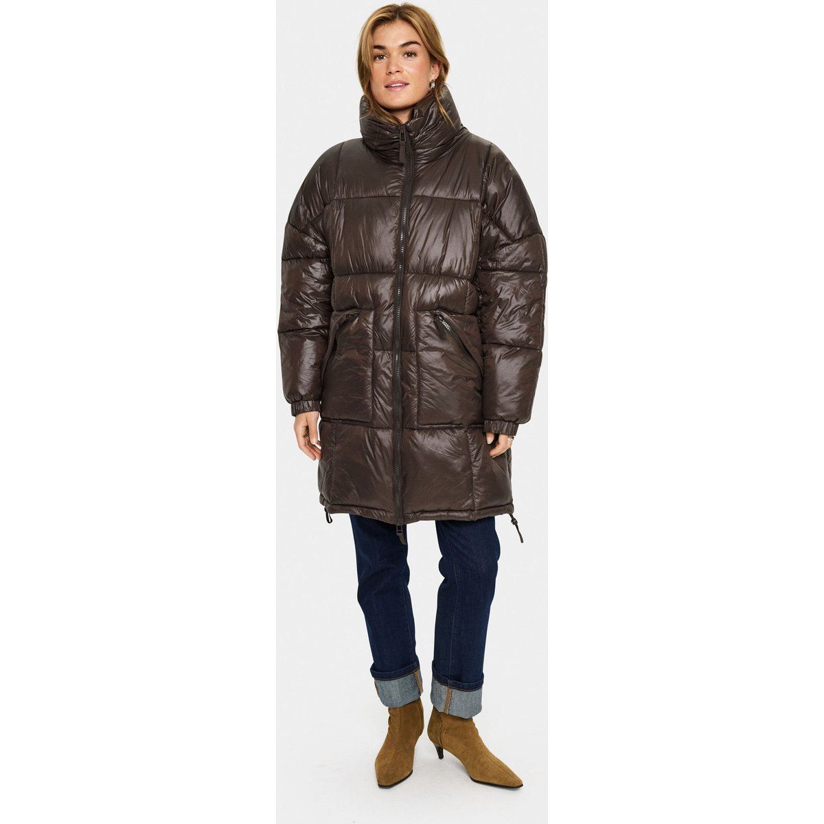 Oversize Steppmantel mit Kragen