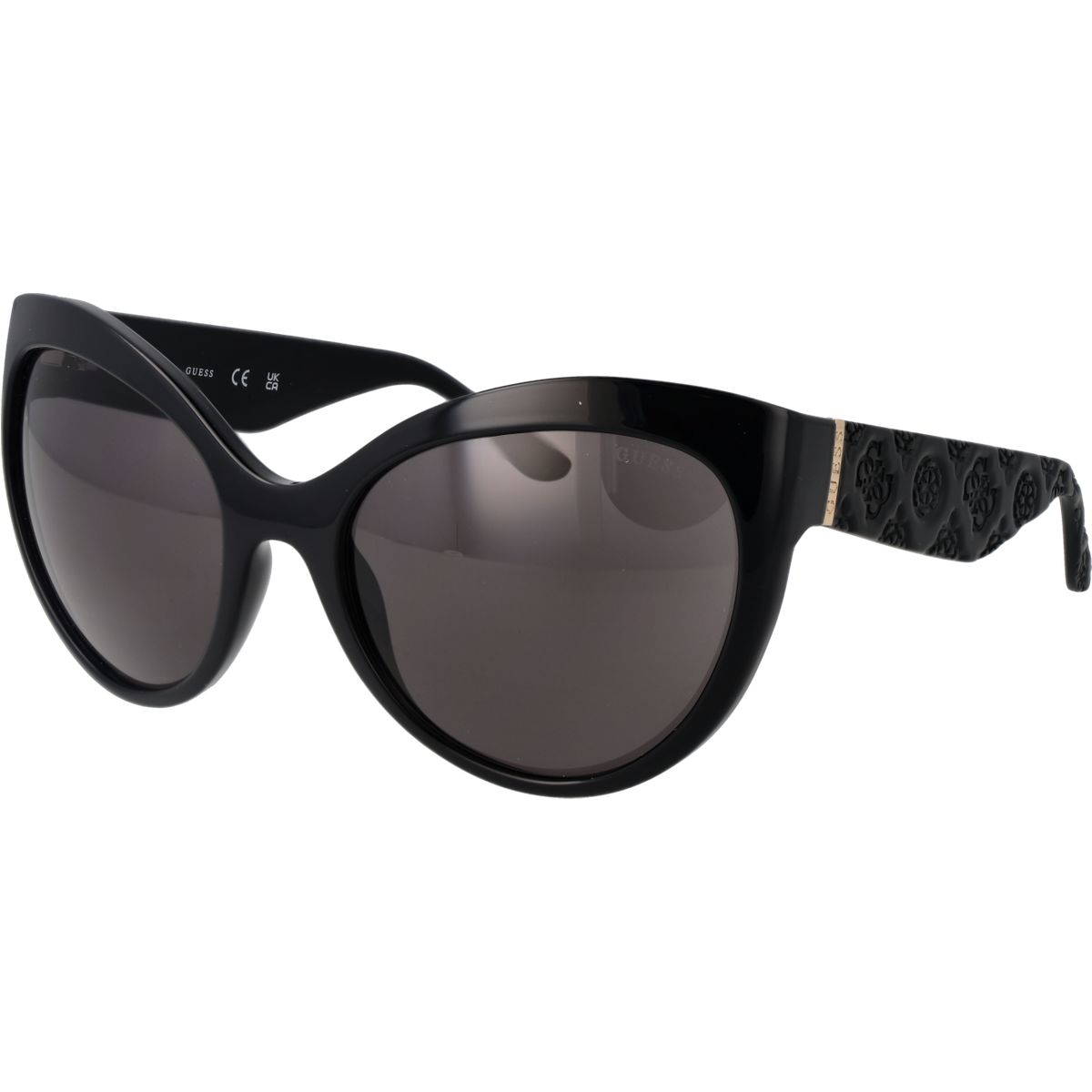 Sonnenbrille mit Schmetterlingsrahmen und gemusterten Bügeln