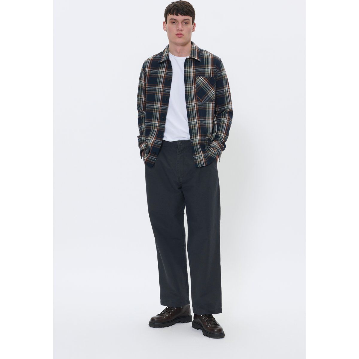 Flanell-Overshirt aus Baumwolle mit Karomuster