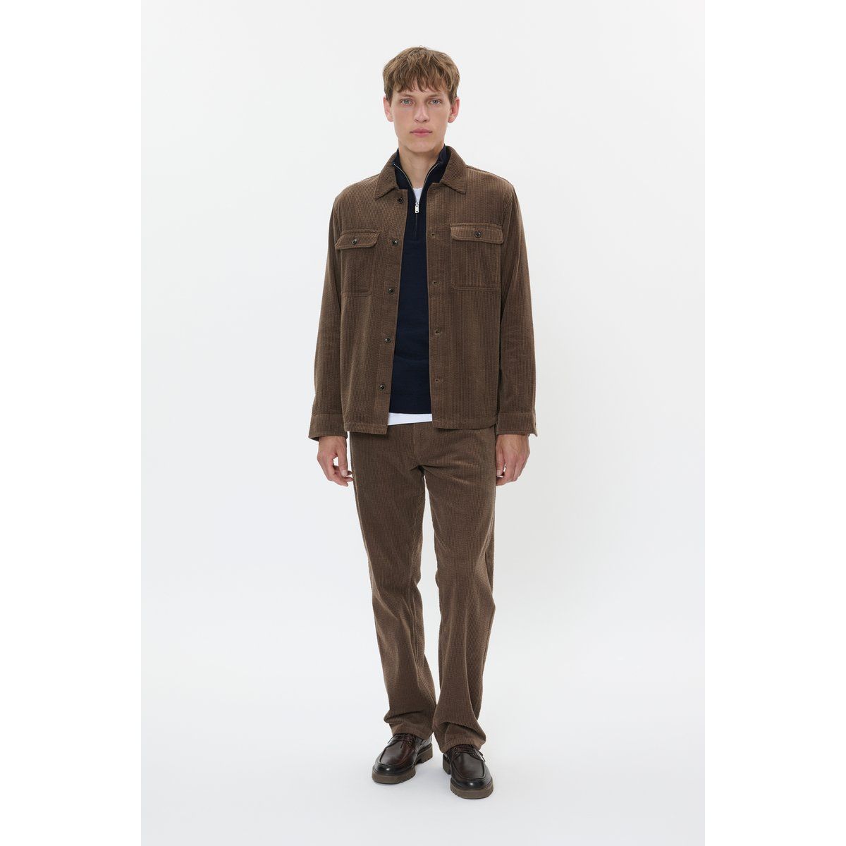Braunes Cord Regular Fit Overshirt