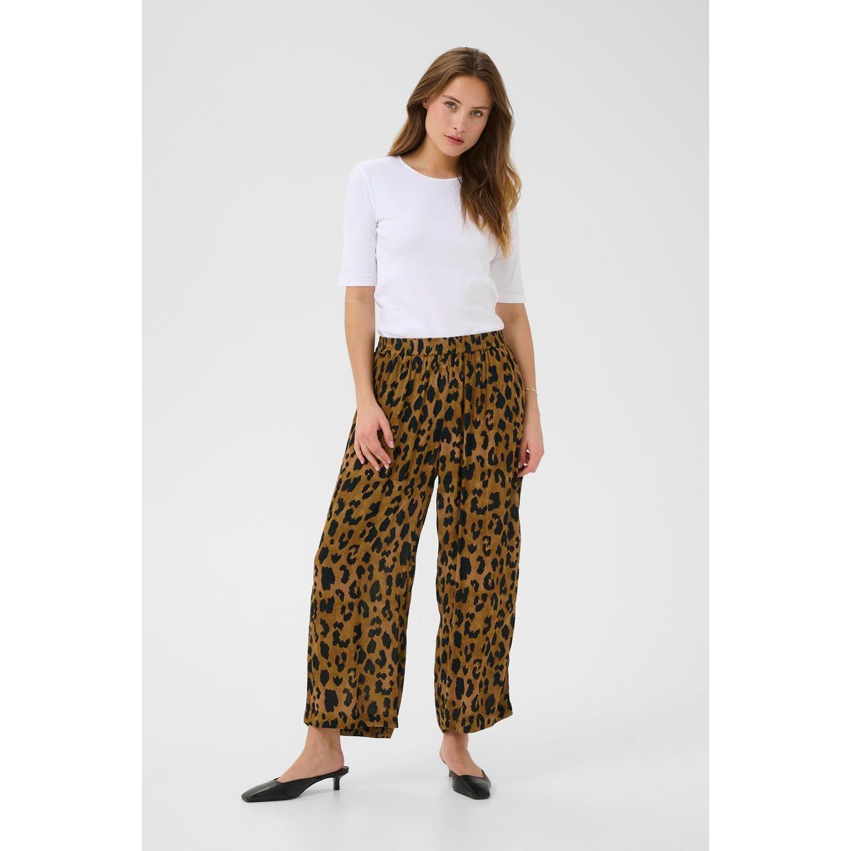 Hose mit Animal-Print, lockere Passform