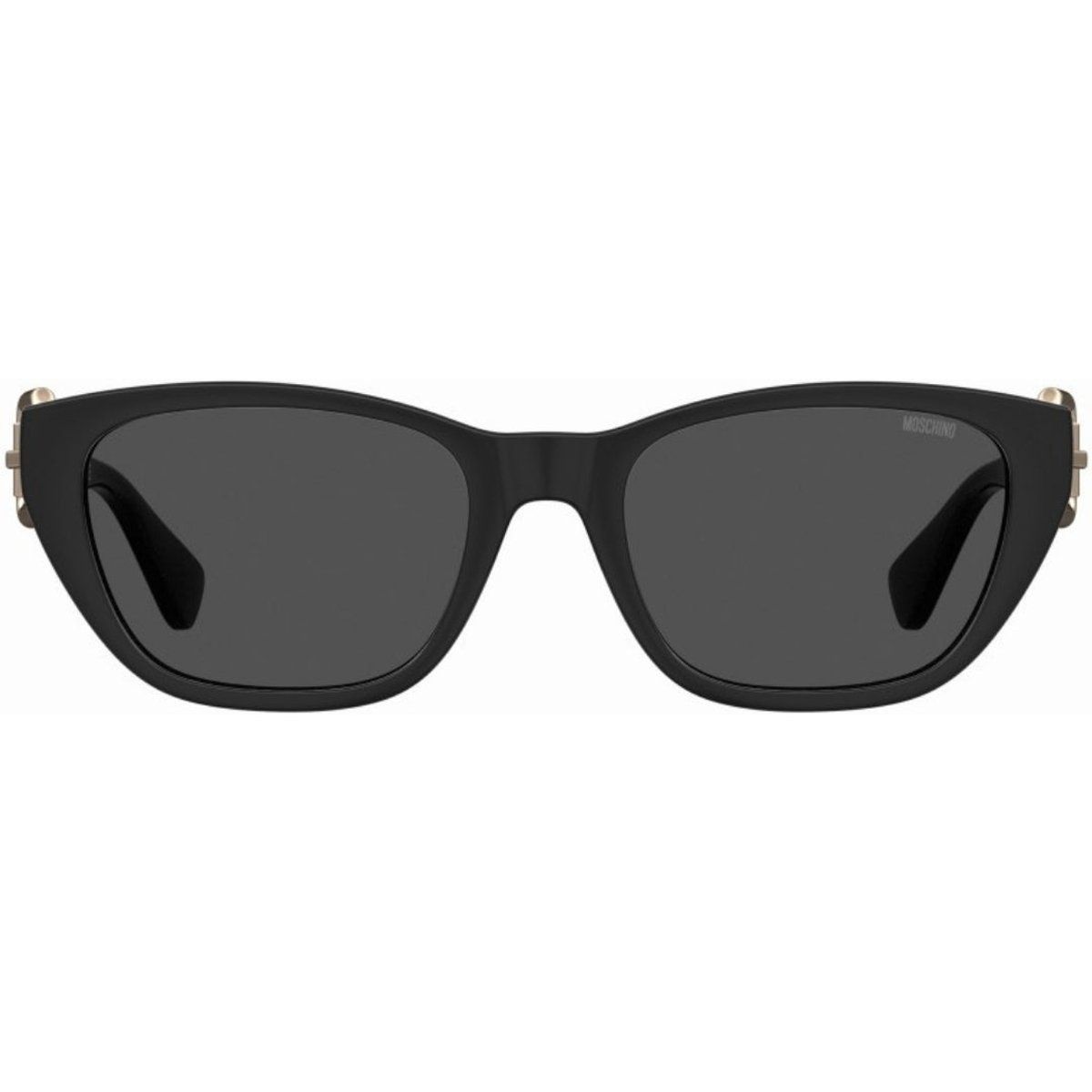 Schwarze Cat-Eye-Sonnenbrille mit Schnalle