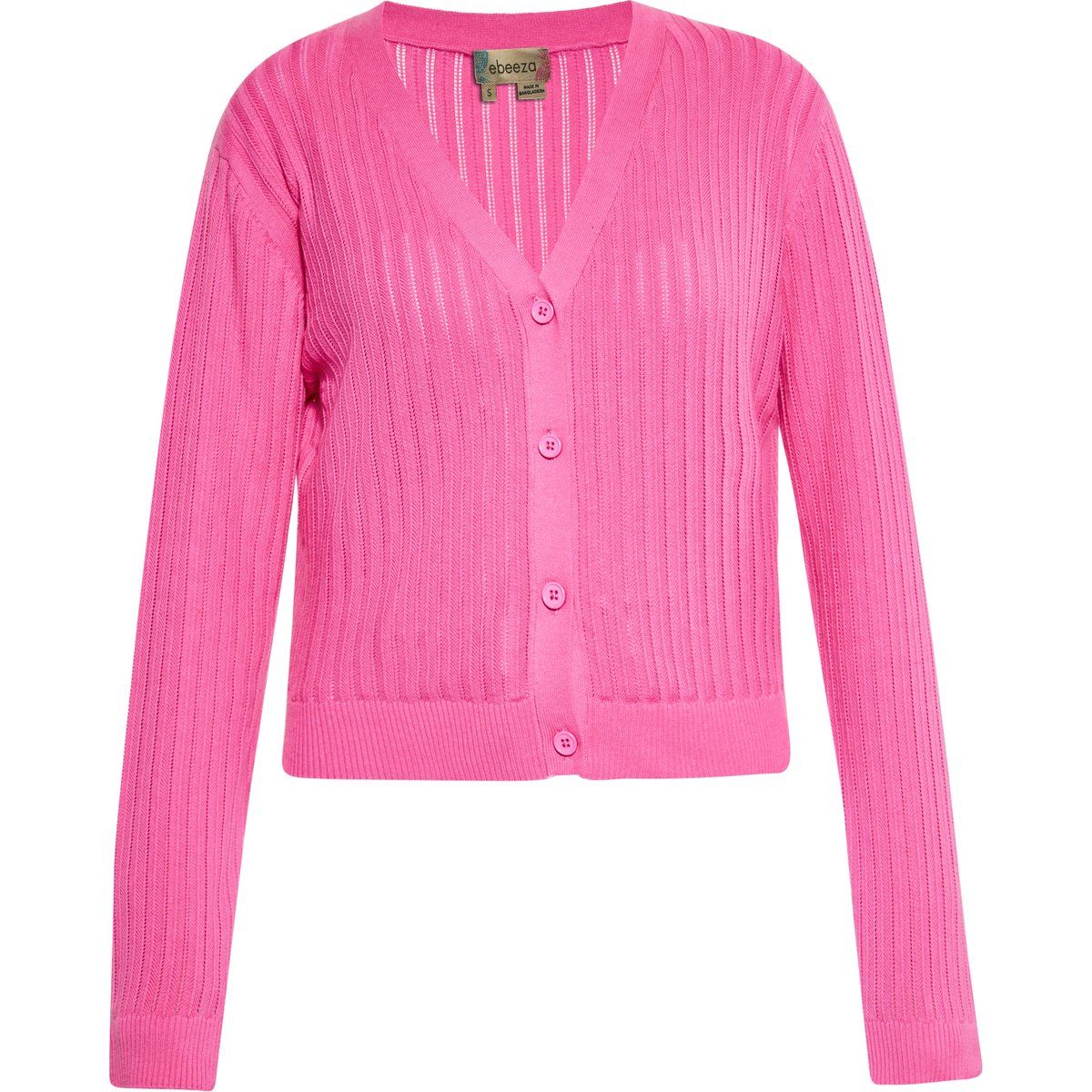 Gerippte Strickjacke Crop Cardigan