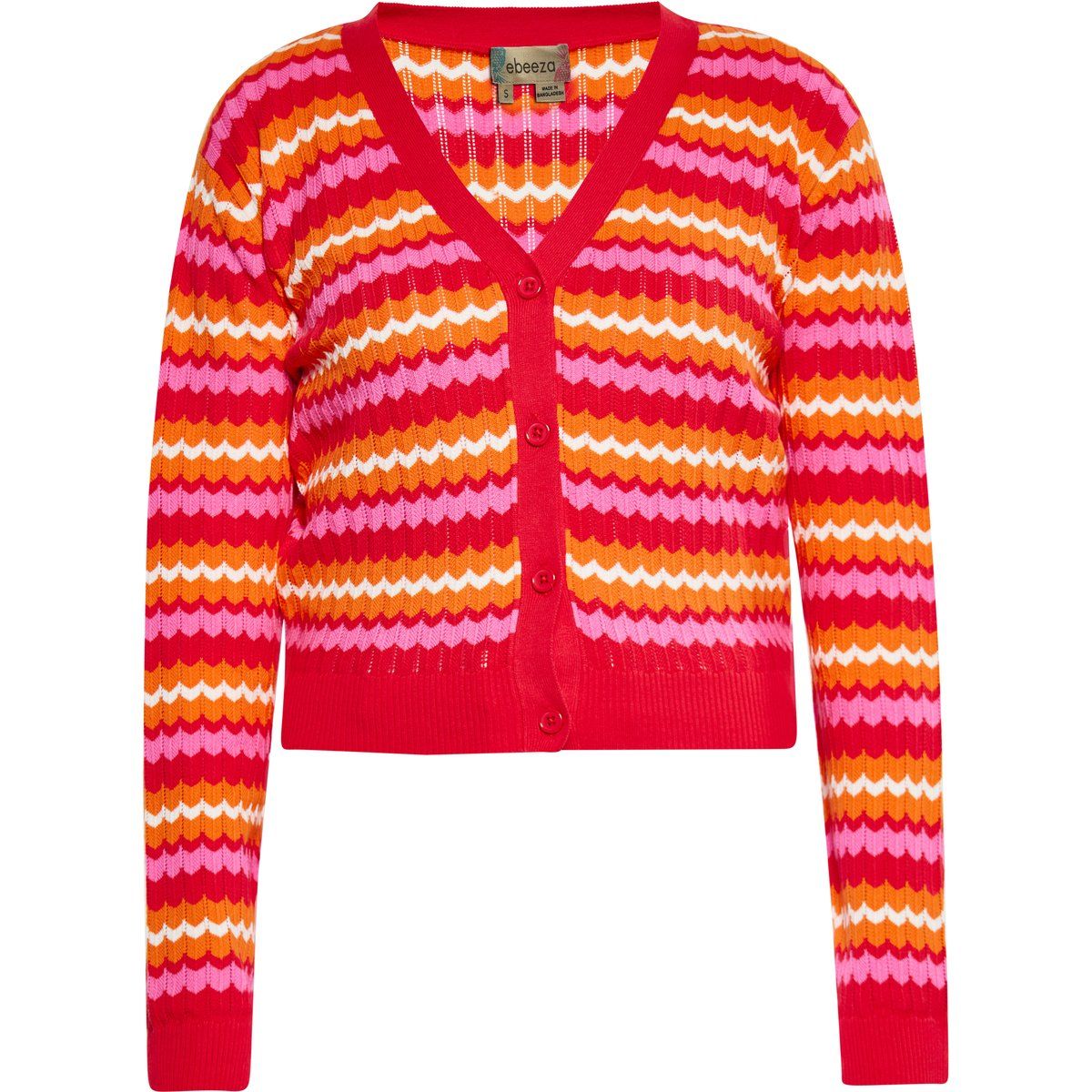 Bunter Cardigan mit Chevron-Streifen