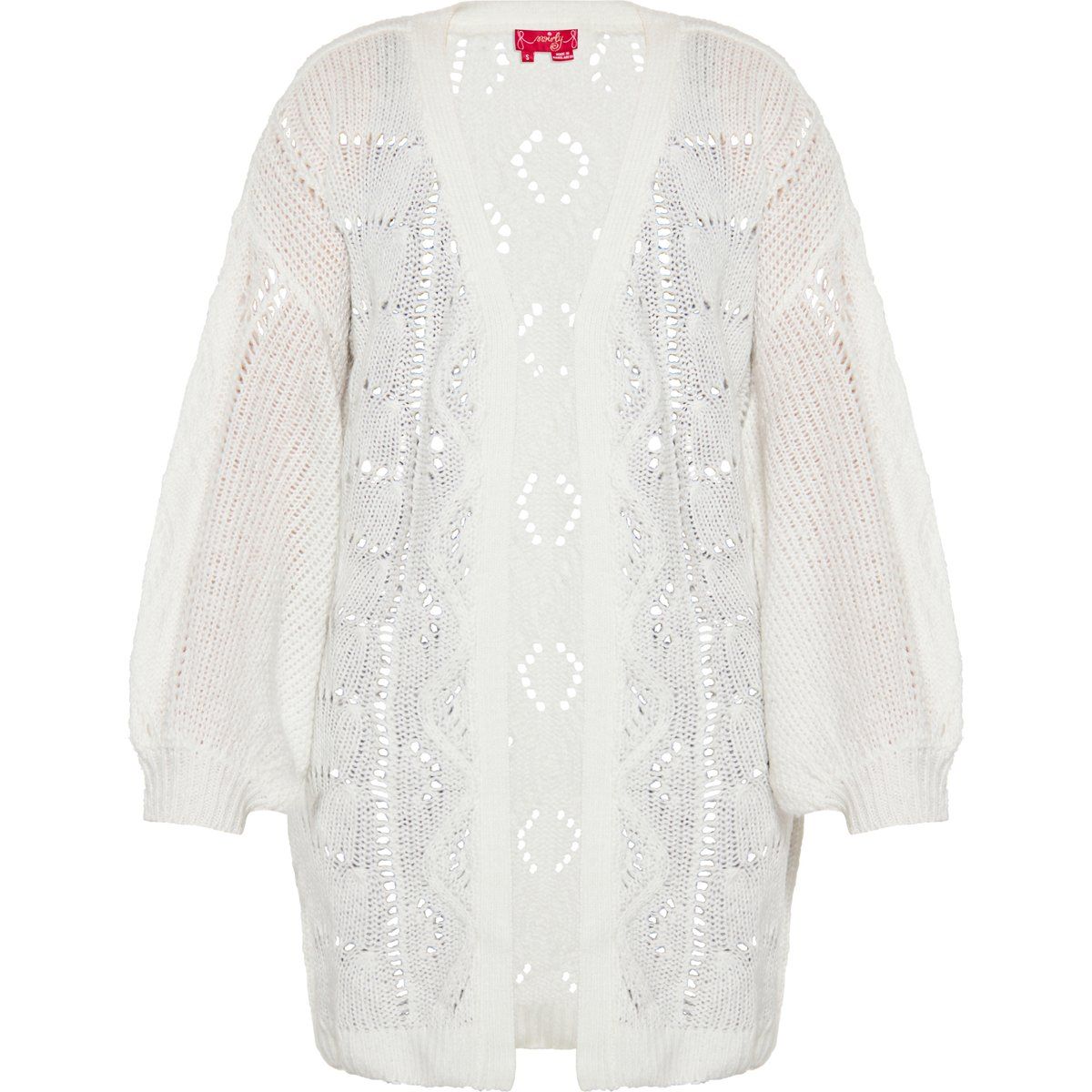 Offene Pointelle Strickjacke