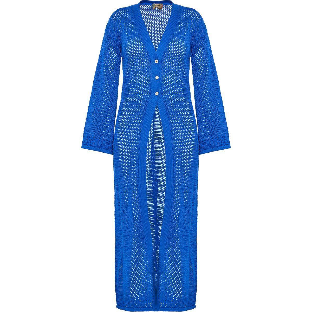 Lange Strickjacke mit offener Masche