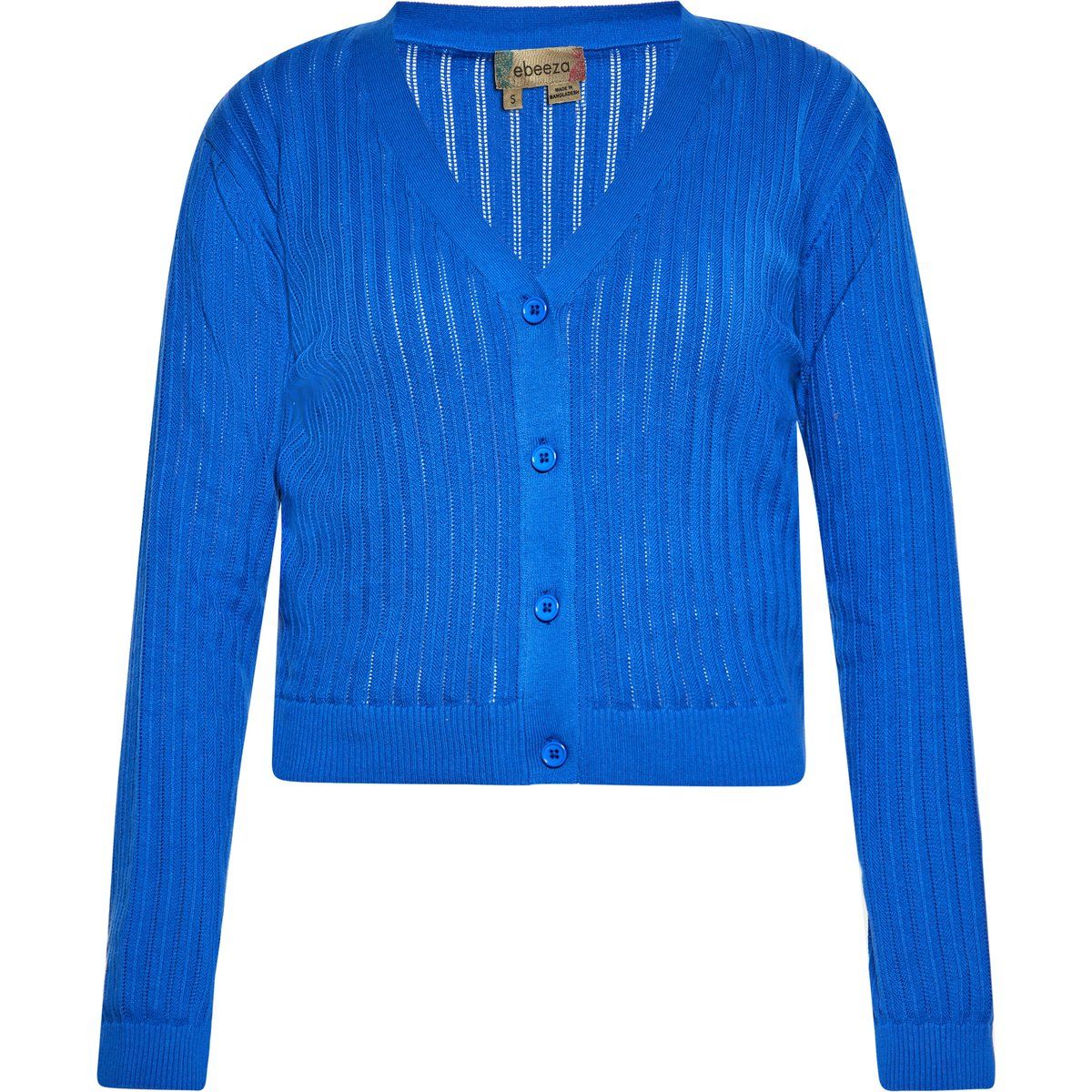 Gerippte Strickjacke in cropped Form