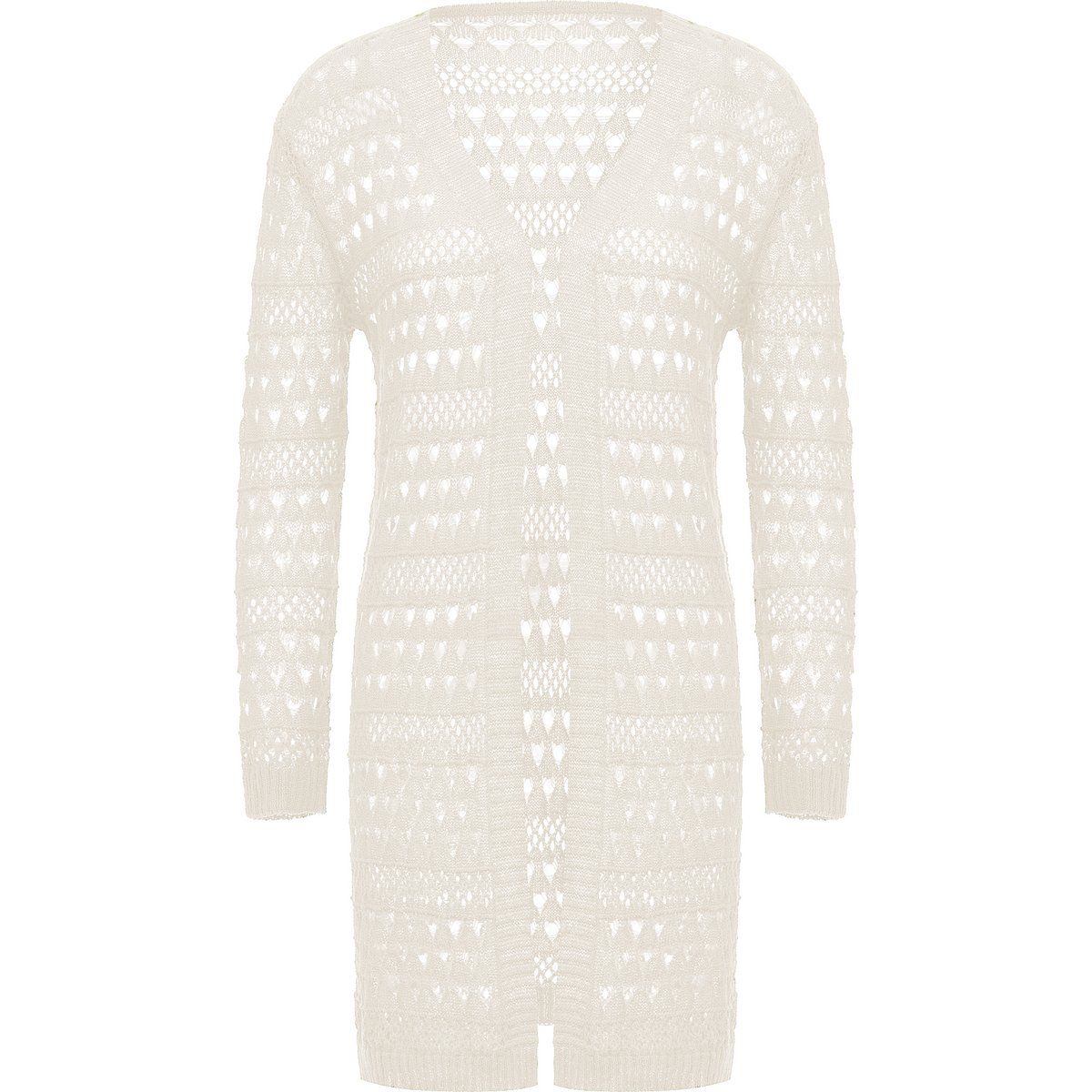 Mymo Strickjacke Frauen Wollweiß