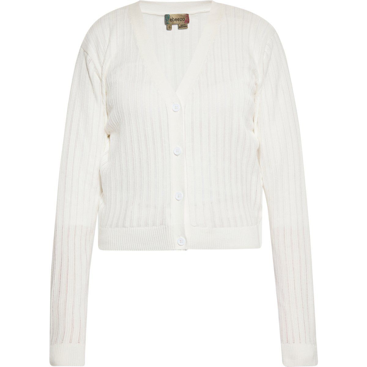 Gerippte Strickjacke mit kurzem Schnitt