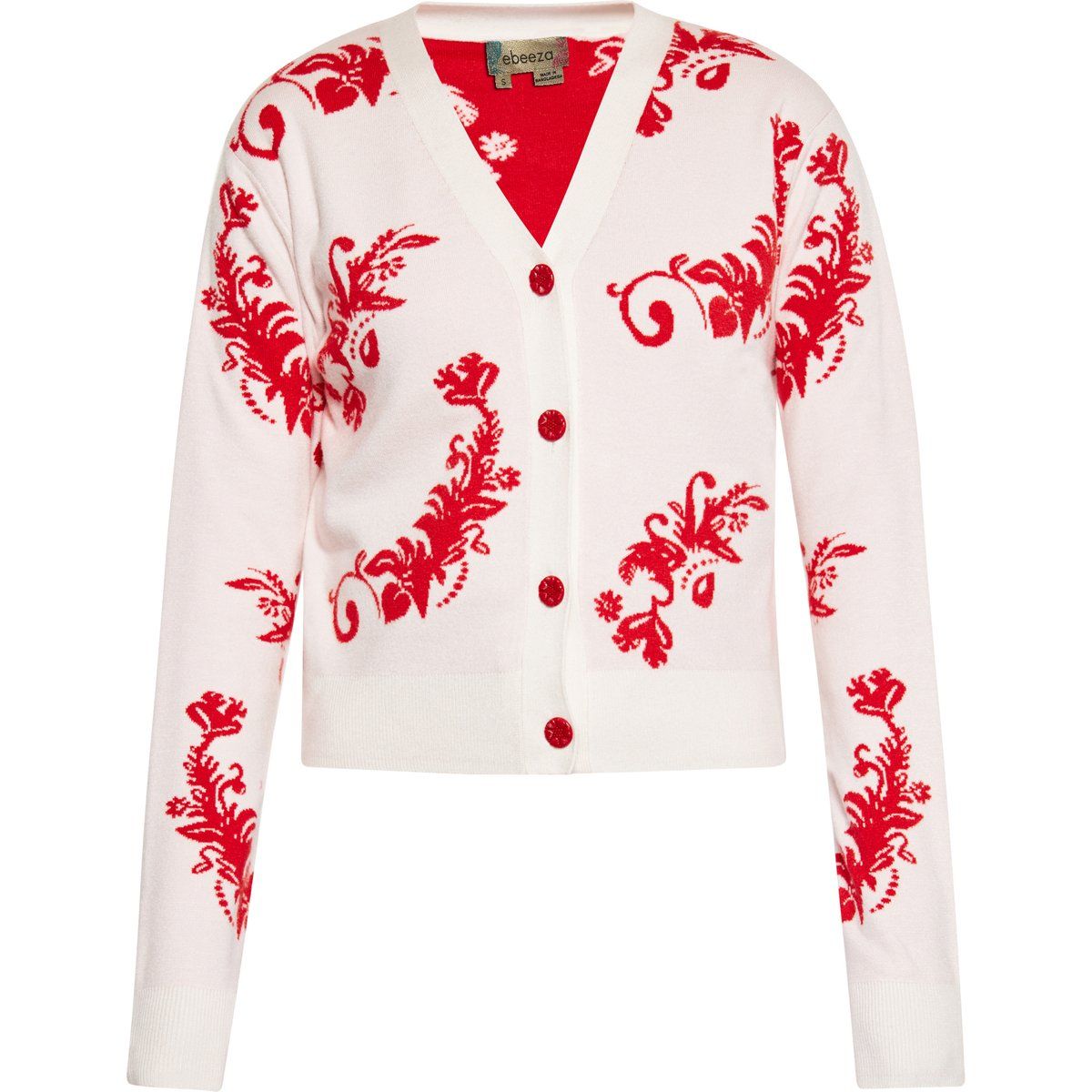 Strickjacke mit floralem Muster