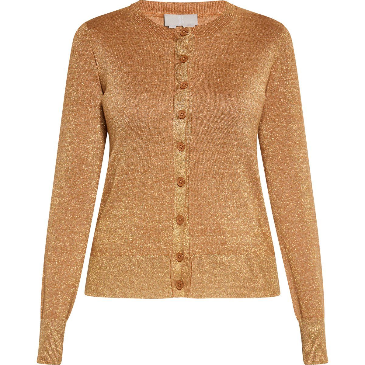 Elegante Metallic-Strickjacke mit Knopfleiste