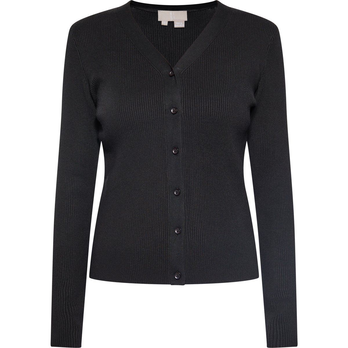 Klassische Feinstrickjacke mit Rippenmuster