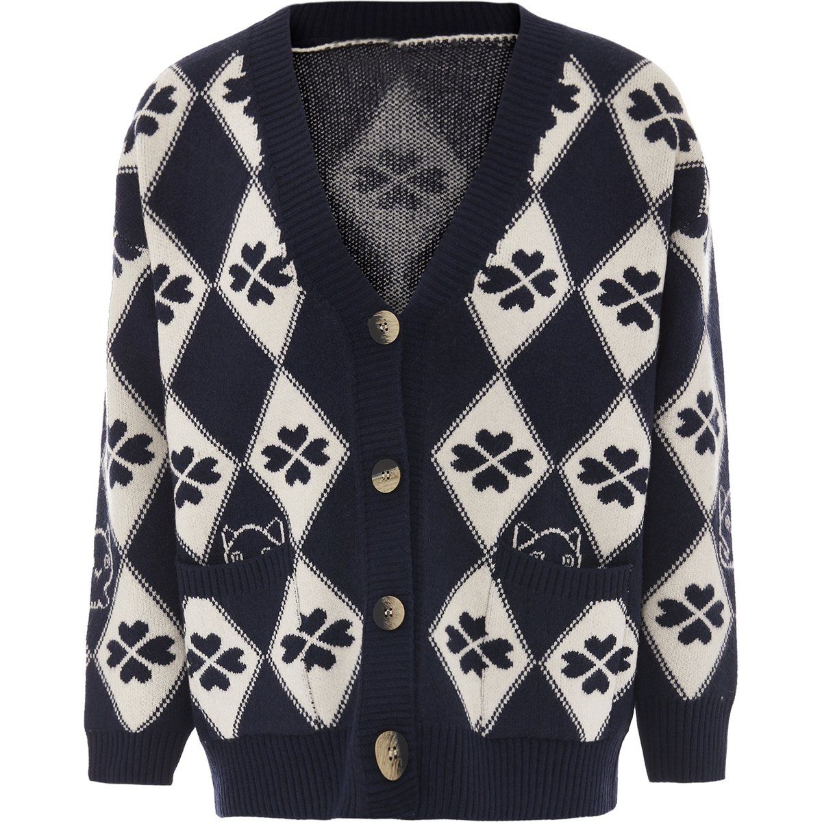 Mymo Strickjacke Frauen Meereswollweiß
