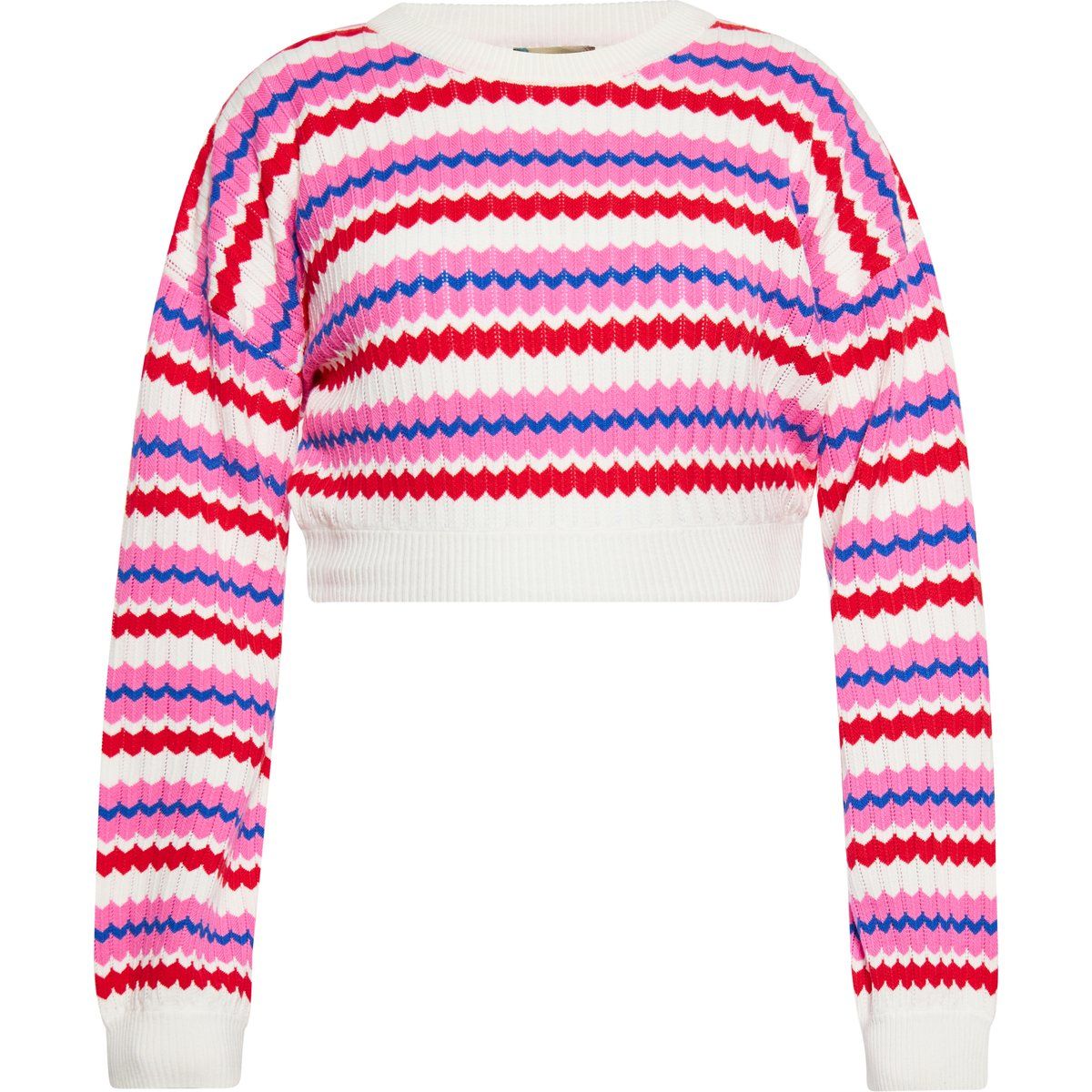 Gestreifter, kurzer Strickpullover