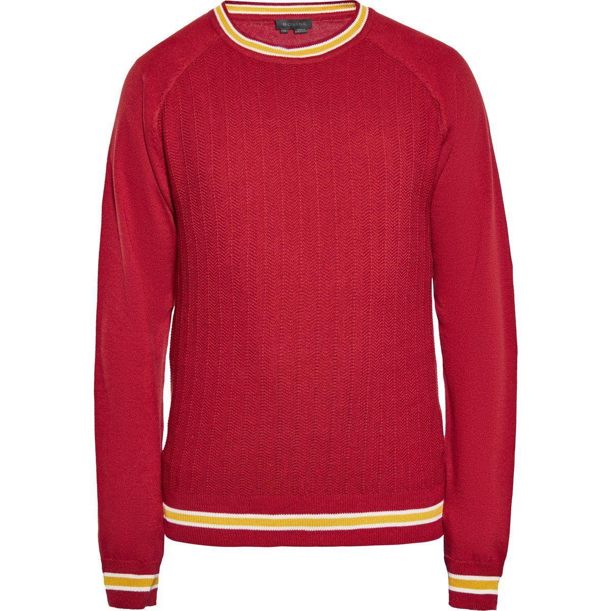 Herren weinroter Rundhals-Pullover