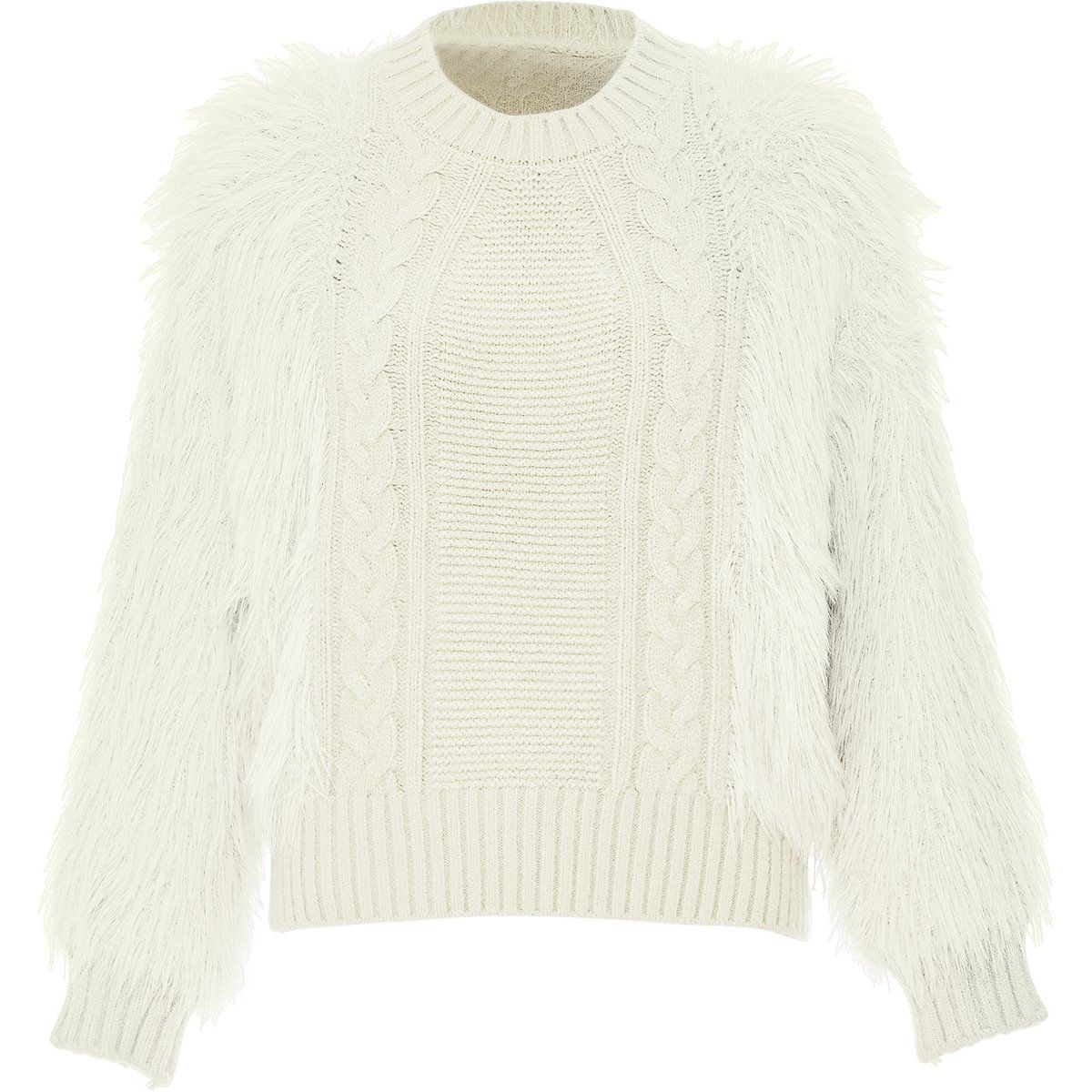Strukturierter Zopfmuster-Pullover