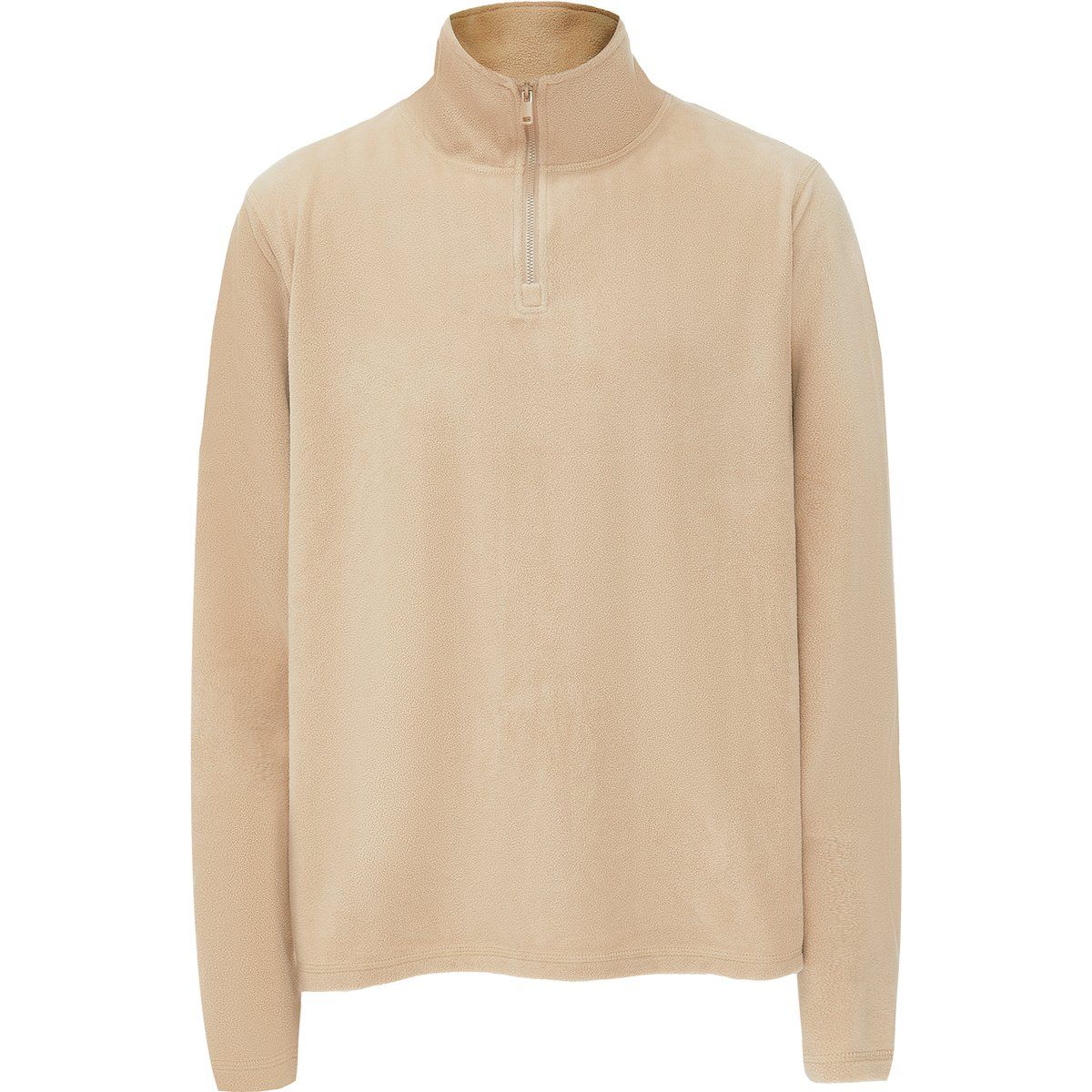 Beige Fleece Herren Quarter-Zip Pullover