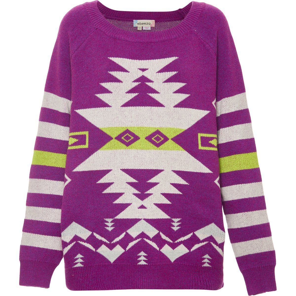 Mymo Pullover Frauen LILA WOLLWEISS