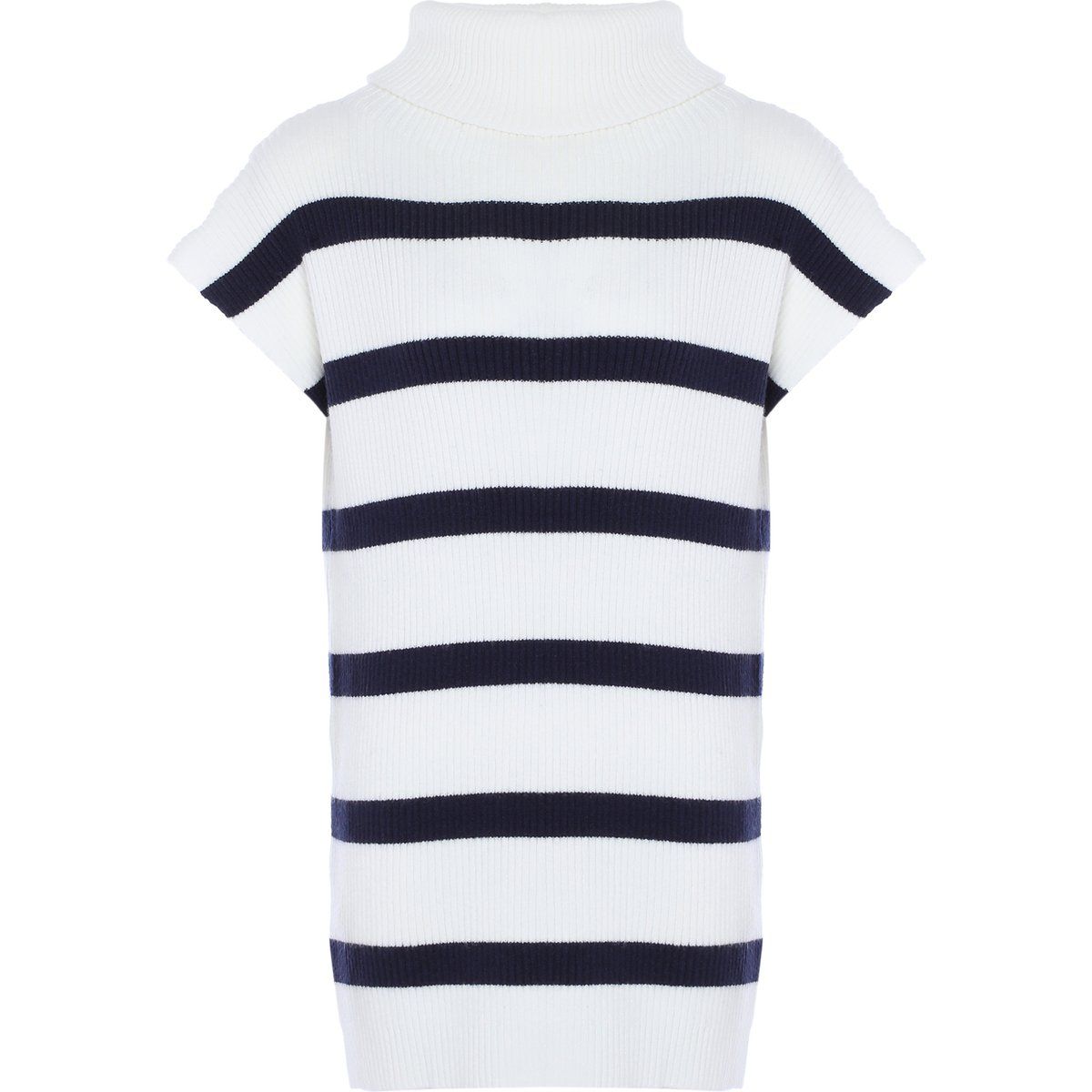 Dreimaster Pullover Frauen Wollweiß/Marine