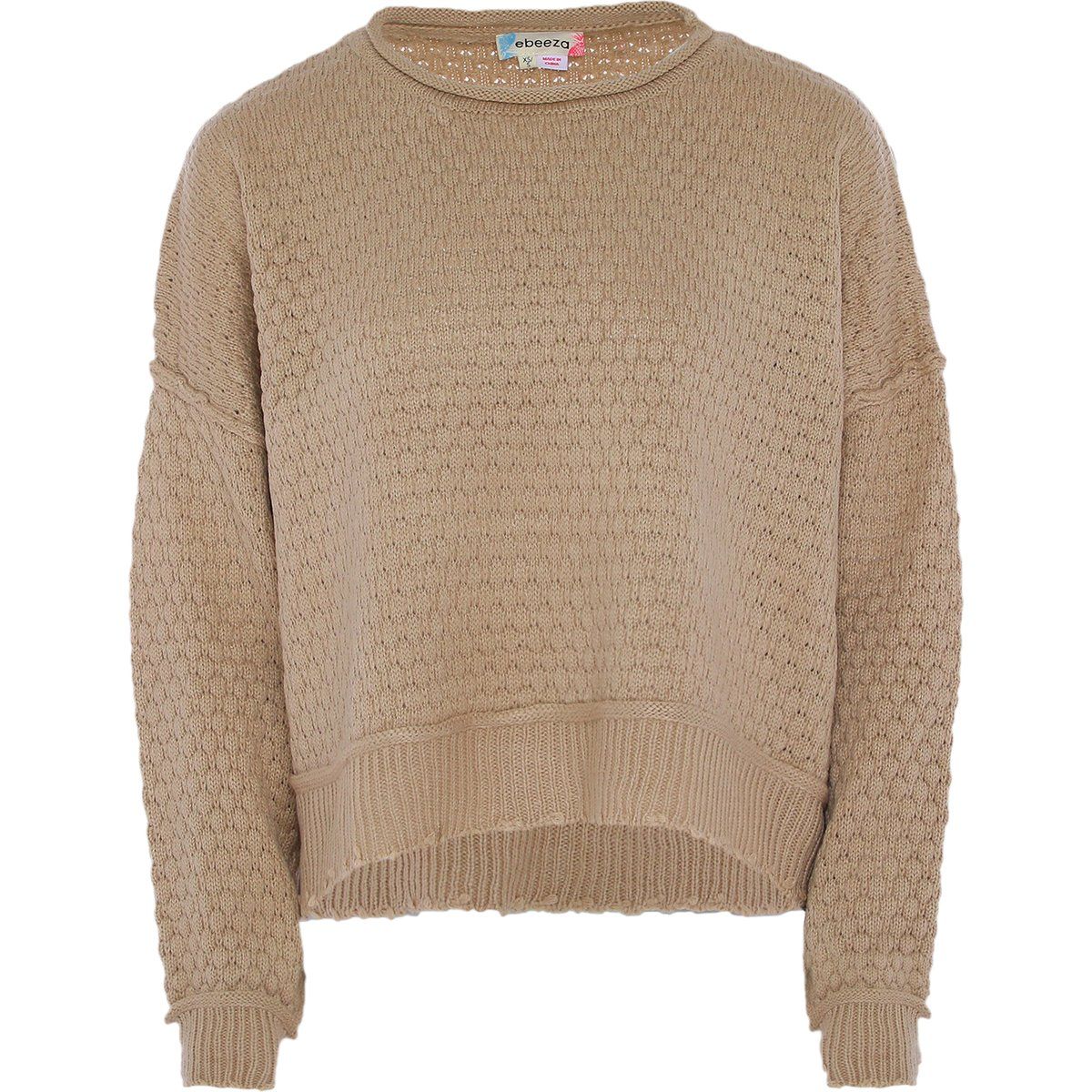 Strukturierter Strickpullover mit Rundhalsausschnitt
