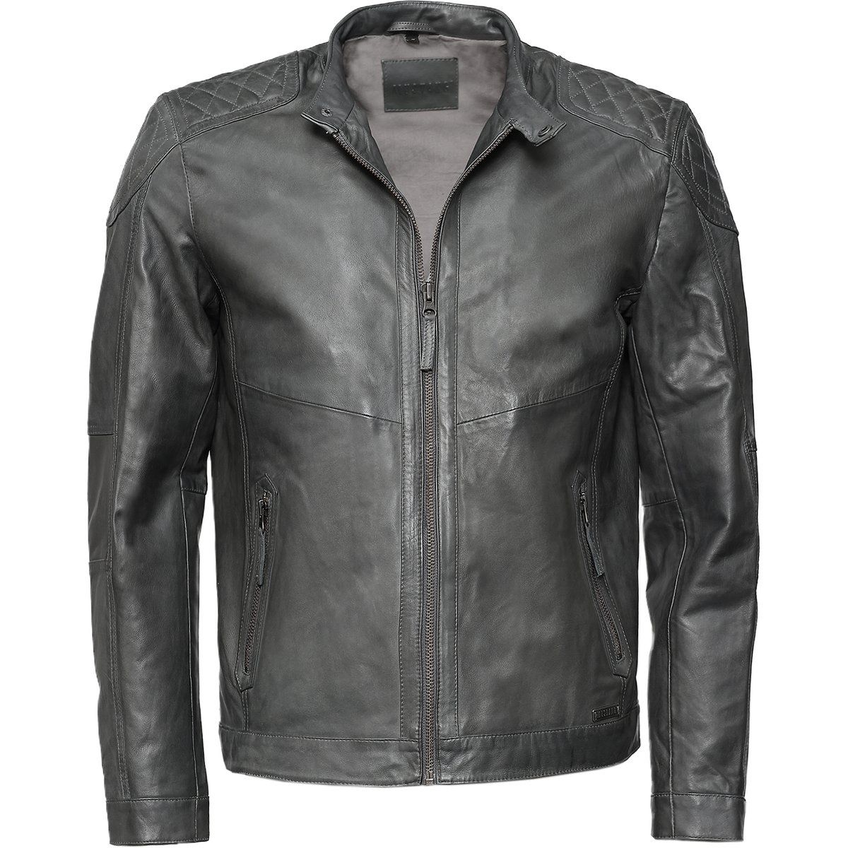 Herren Lederjacke mit gesteppten Schultern