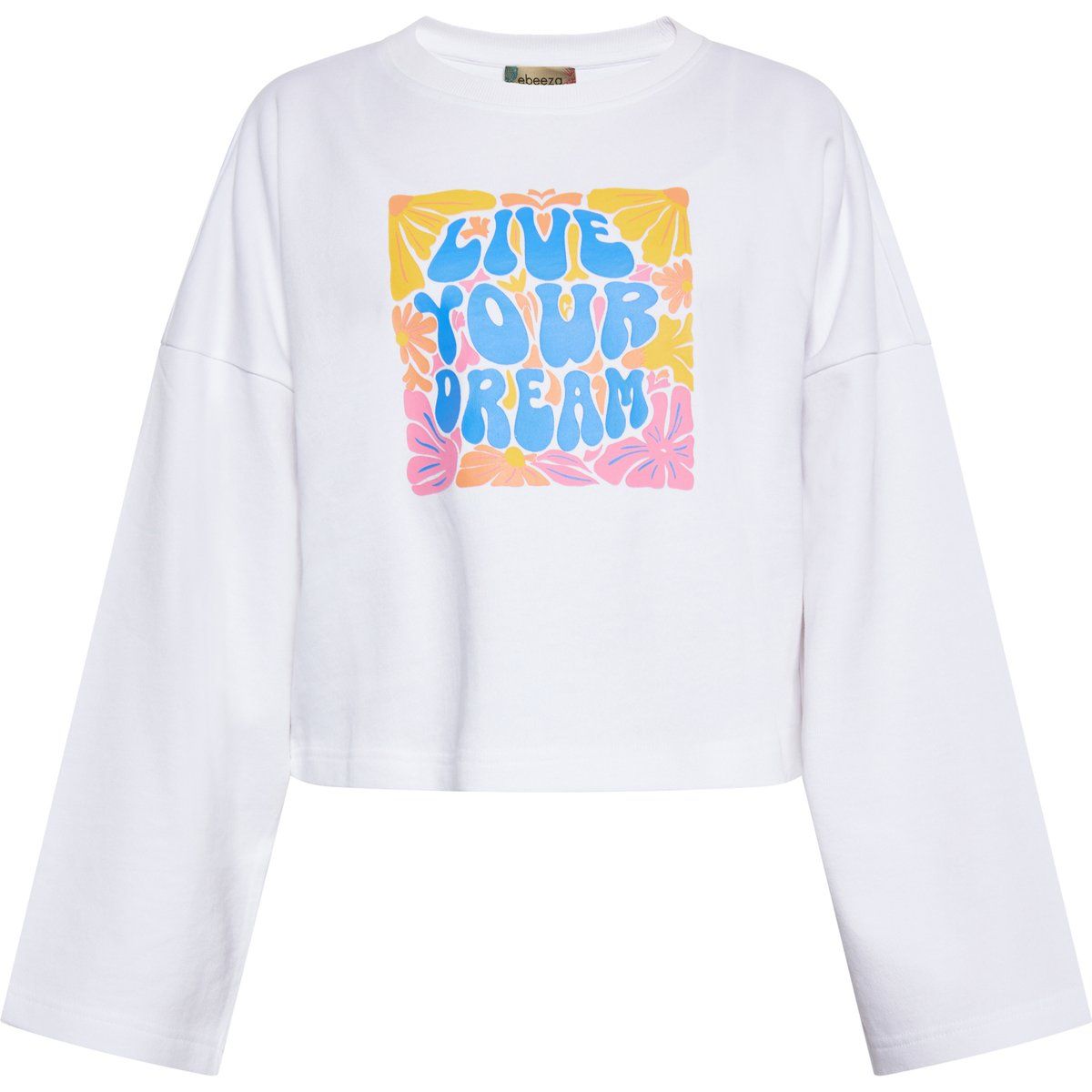Sweatshirt mit floralem 'Live Your Dream' Print