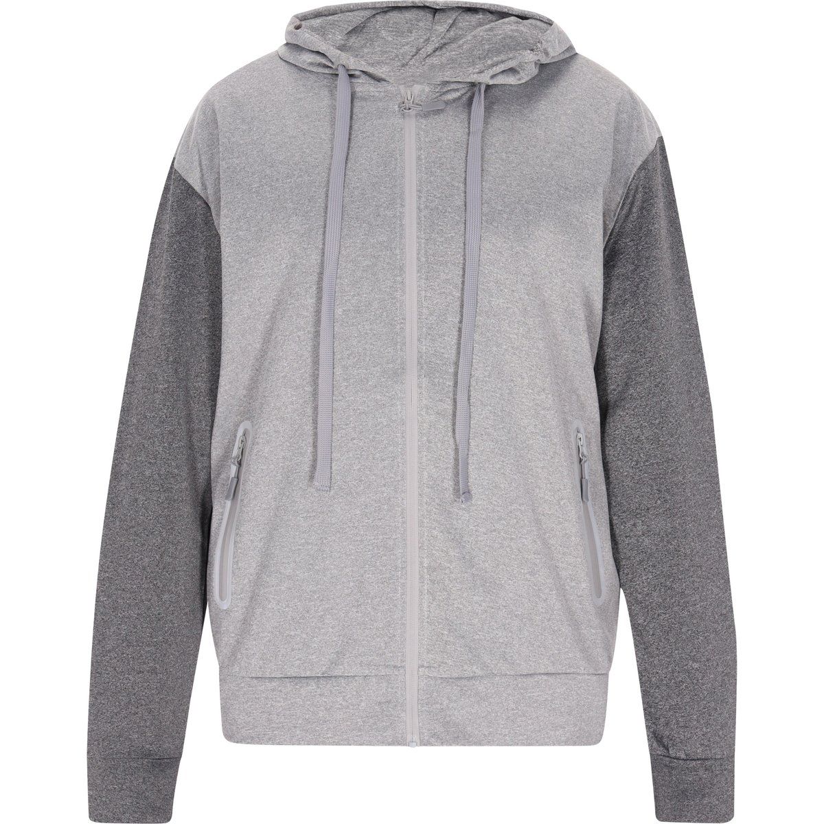 Herren Zweifarbiger Kapuzenpullover mit Reißverschluss