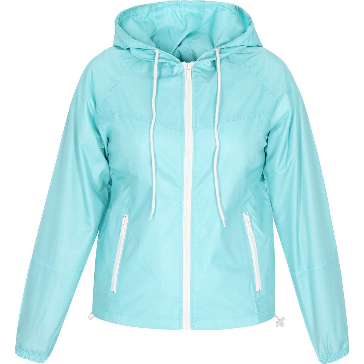 Leichte Kapuzen-Regenjacke mit Reißverschluss