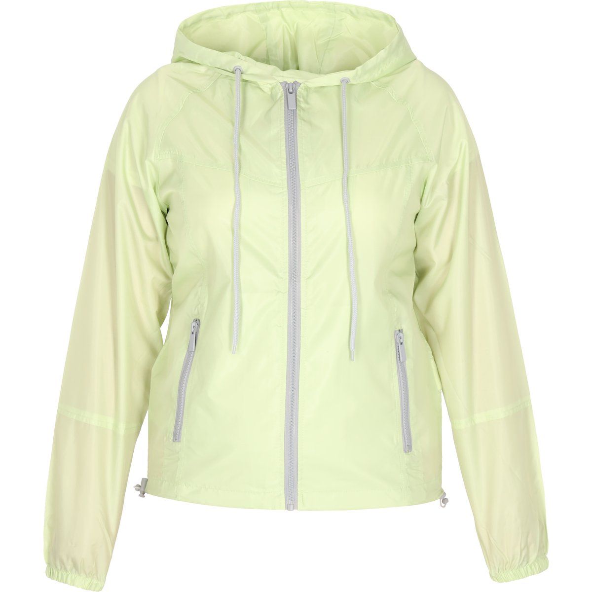 Hellgrüne Kapuzen-Windbreaker Jacke