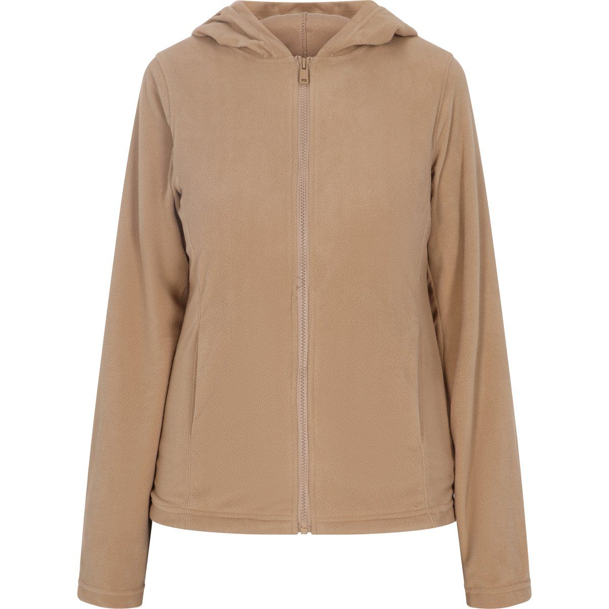 Lässige Fleecejacke mit Kapuze und Reißverschluss