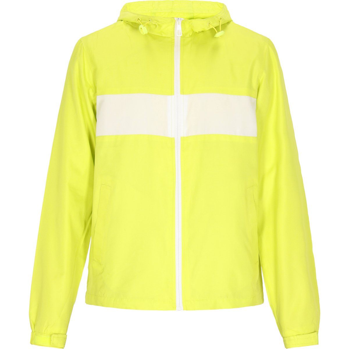 Limegrüne Windbreaker Jacke mit Streifen