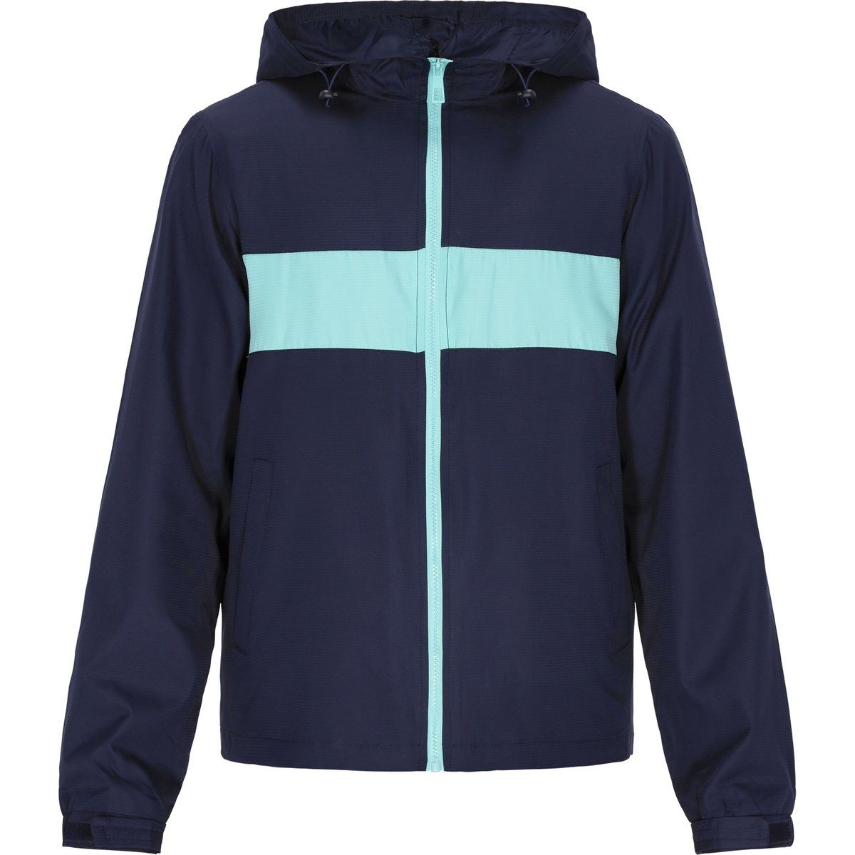 Colorblock Windbreaker Jacke mit Kapuze