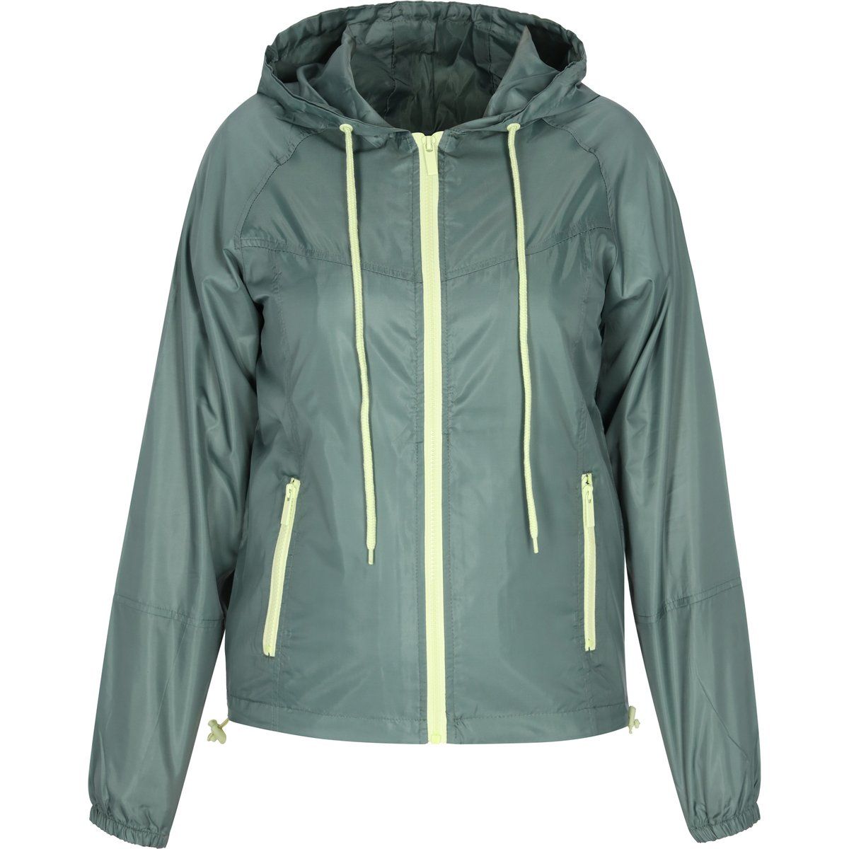 Leichte Regenjacke mit Kapuze und Reißverschluss