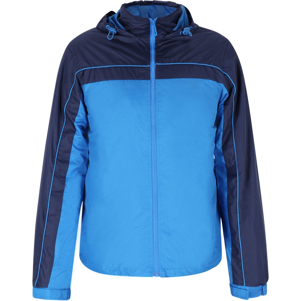 Zweifarbige Outdoor-Jacke mit Kapuze