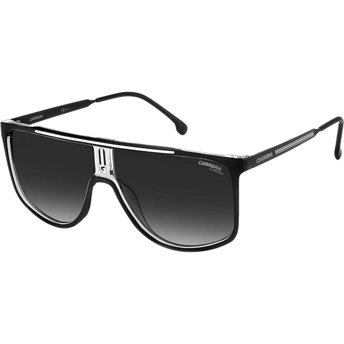 Schwarze Acetat-Schild Sonnenbrille