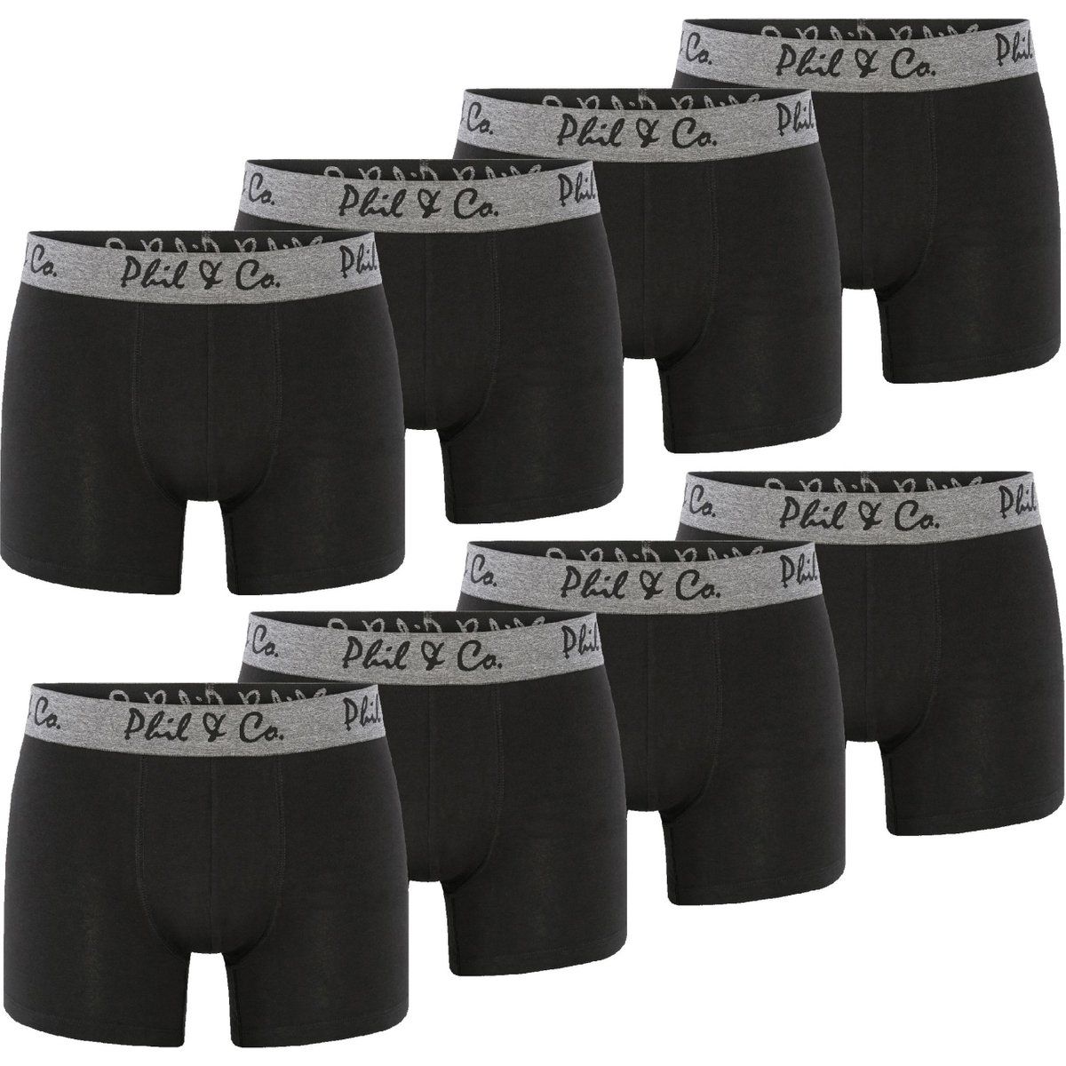 Herren Retro Boxershorts Schwarz 8er-Pack