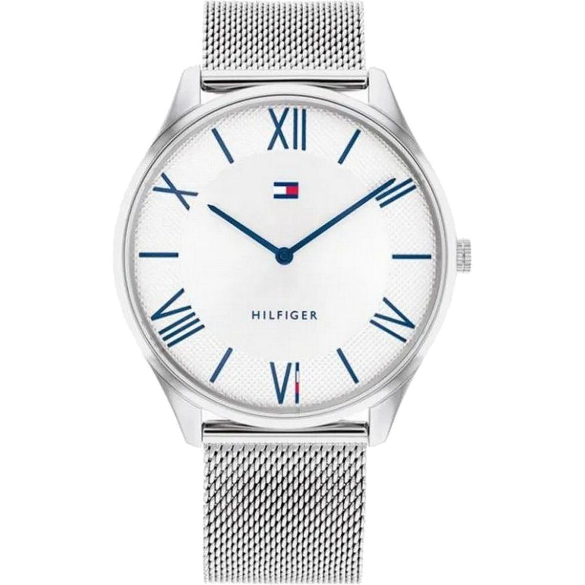 Silberne Edelstahl-Mesh-Uhr