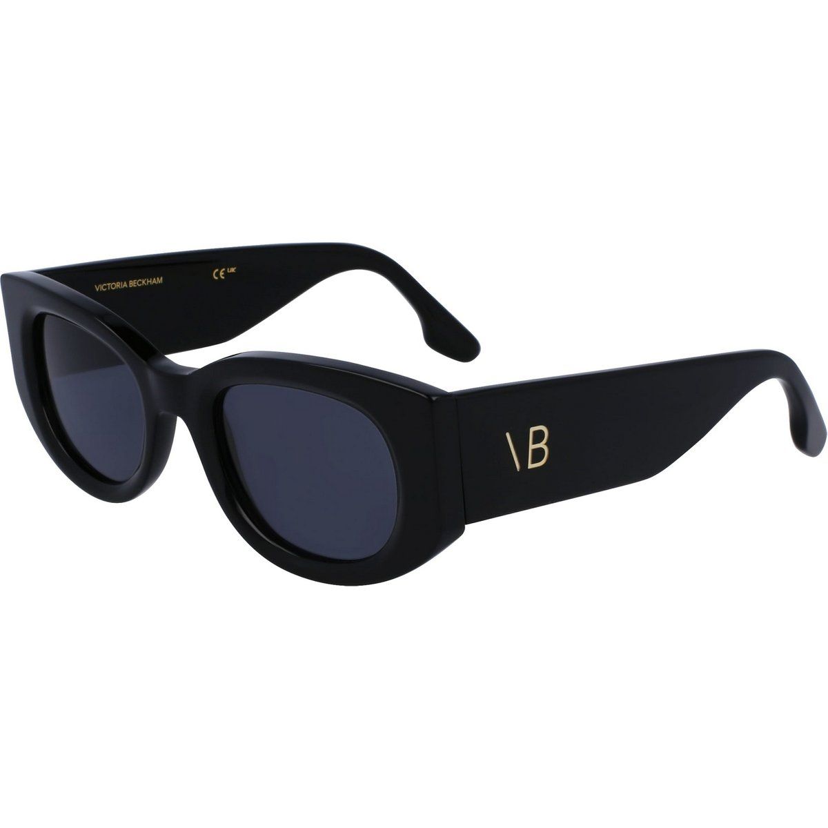Klobige Cat-Eye-Sonnenbrille in Schwarz